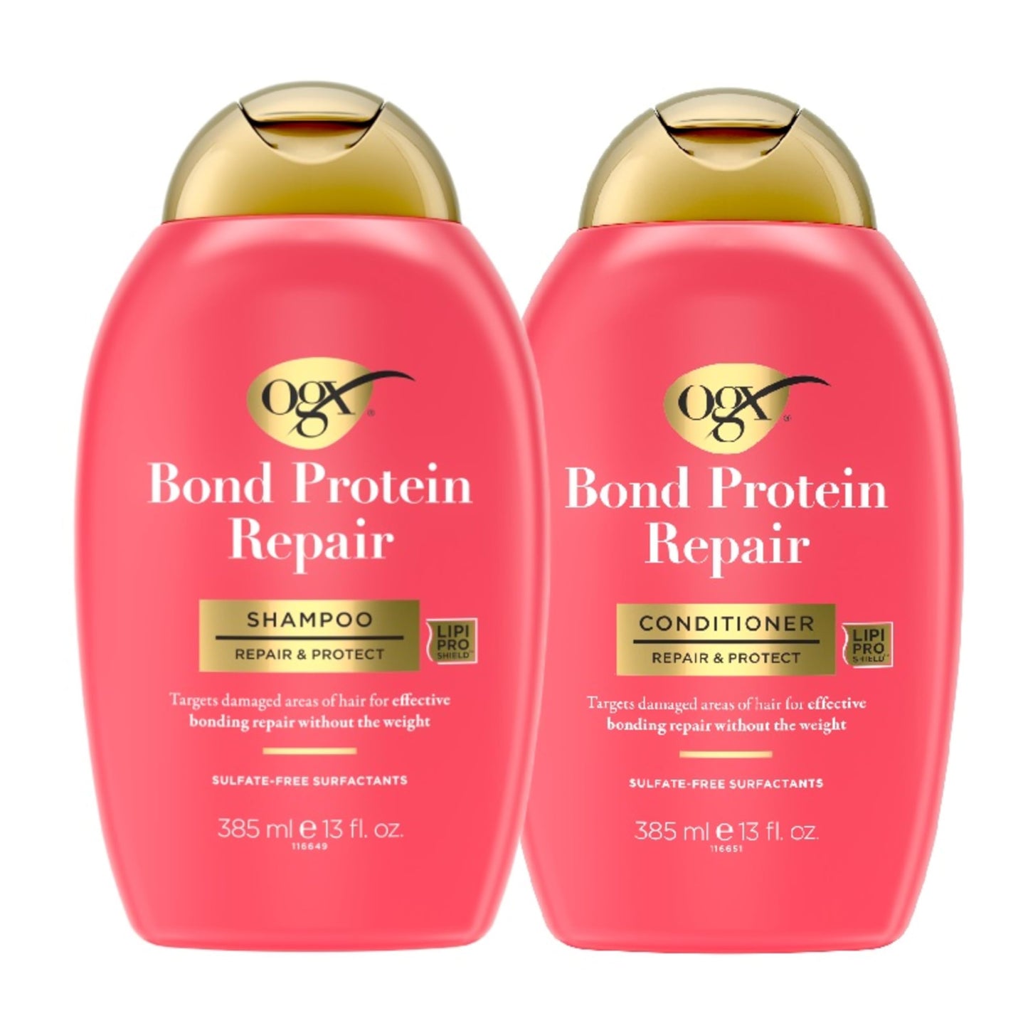 OGX Repair + Protect Bond Protein Repair Shampoo and Conditioner Set, targets damaged areas for bond protection, sulfate-free, hydrating care Beauty & Personal Care OGX