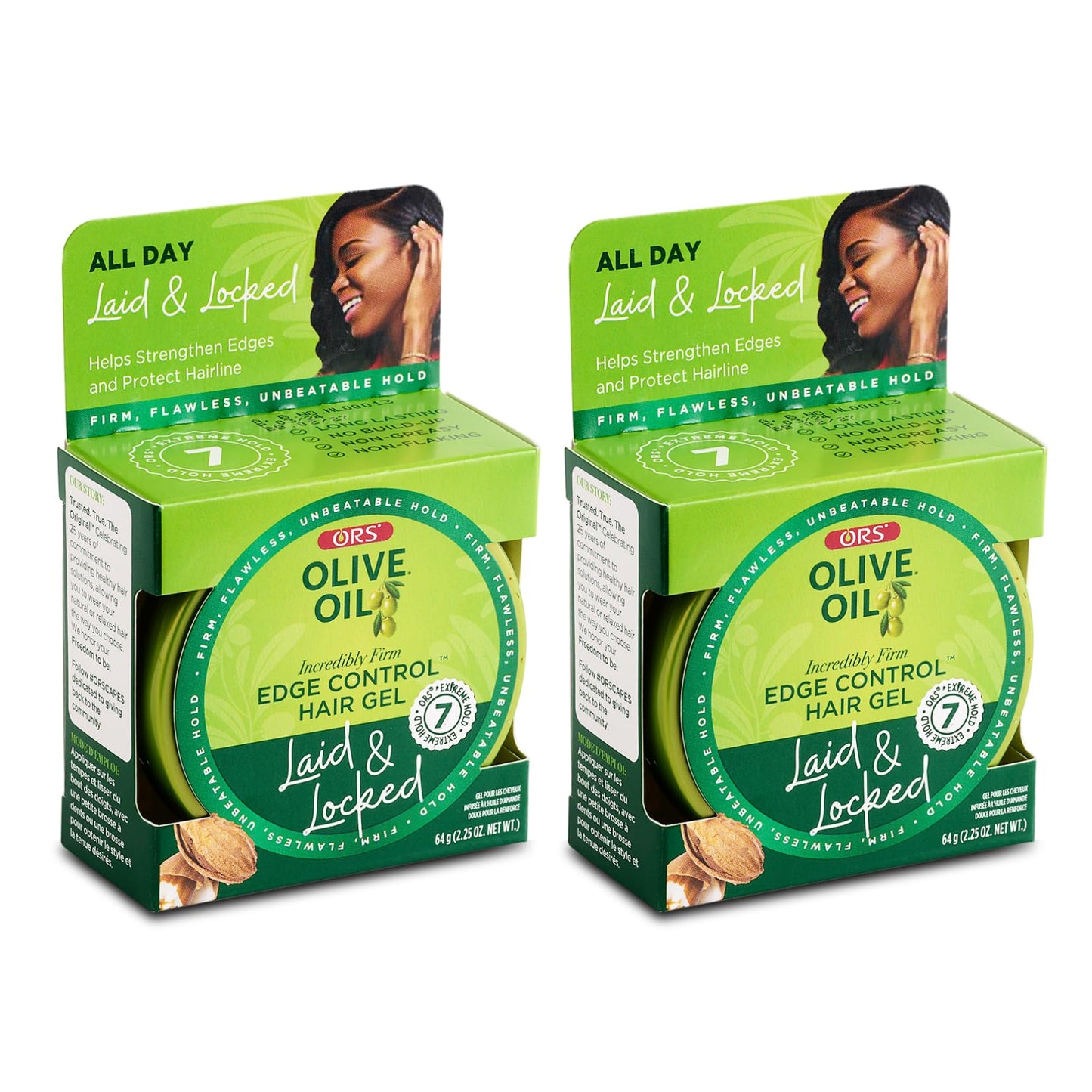 ORS Olive Oil Edge Control Hair Gel with Sweet Almond Oil 2.25 oz (Pack of 2) Beauty & Personal Care ORS