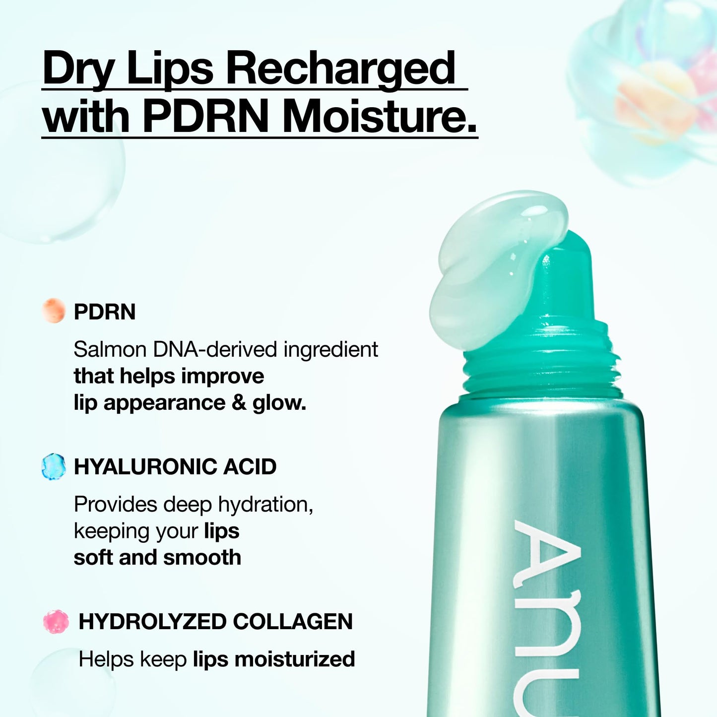 Anua PDRN Lip Serum, Long-lasting Hydration for Dry, Cracked Lips, Non-Sticky Moisturizing Lip Care with Salmon DNA, Hyaluronic Acid & Collagen Beauty and Personal Care ANUA