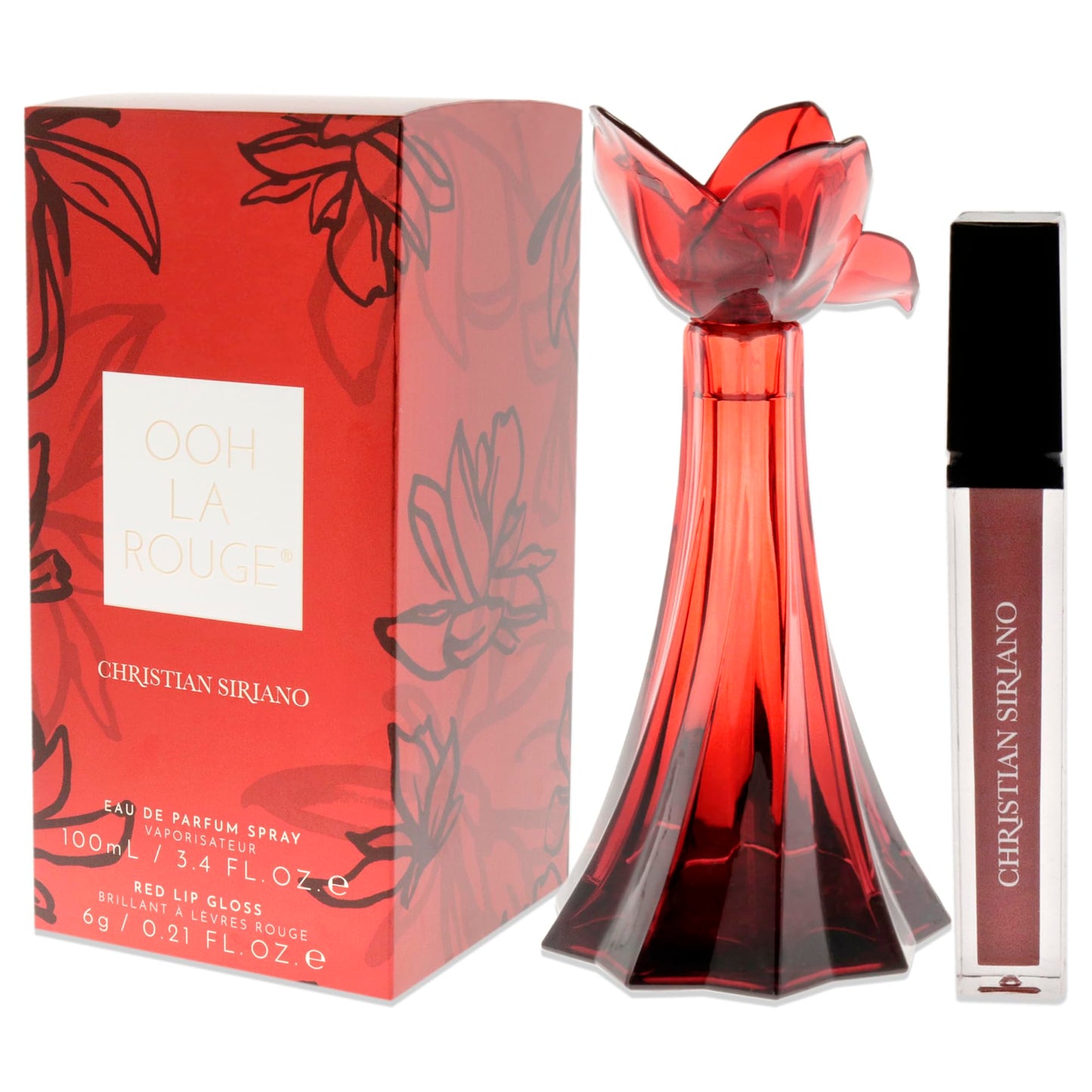 Christian Siriano Ooh La Rouge for Women - 2 Pc Gift Set 3.4 oz EDP Spray, 0.21oz Red Lip Gloss Beauty & Personal Care Christian Siriano