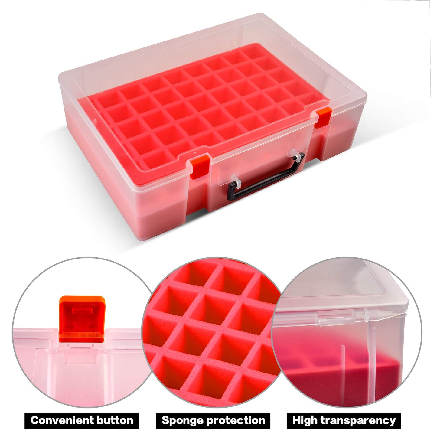 FULLCASE Nail Polish Organizer, 54 Bottles Nail Storage with Separate Sponge Compartment for Sally Hansen/for GAOY/for OPI/for Essie/for CANNI Gel/for Beauty & Personal Care FULLCASE
