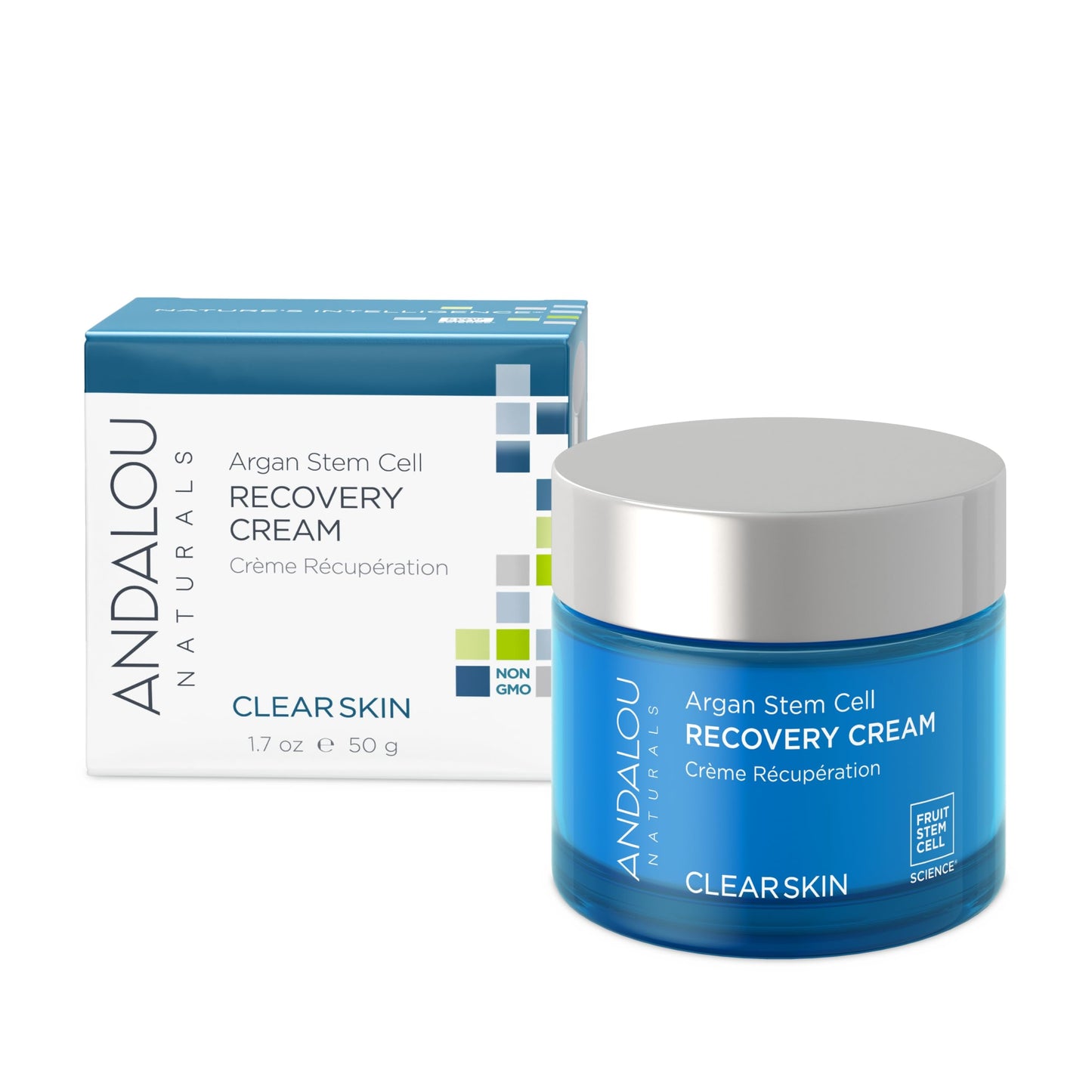 Andalou Naturals Argan Stem Cell Recovery Cream oz For Oily or Overreactive Skin Helps Clarify Cleanse Pores for Glowing Skin, Aloe Vera, 1.7 Ounce Beauty & Personal Care Andalou Naturals