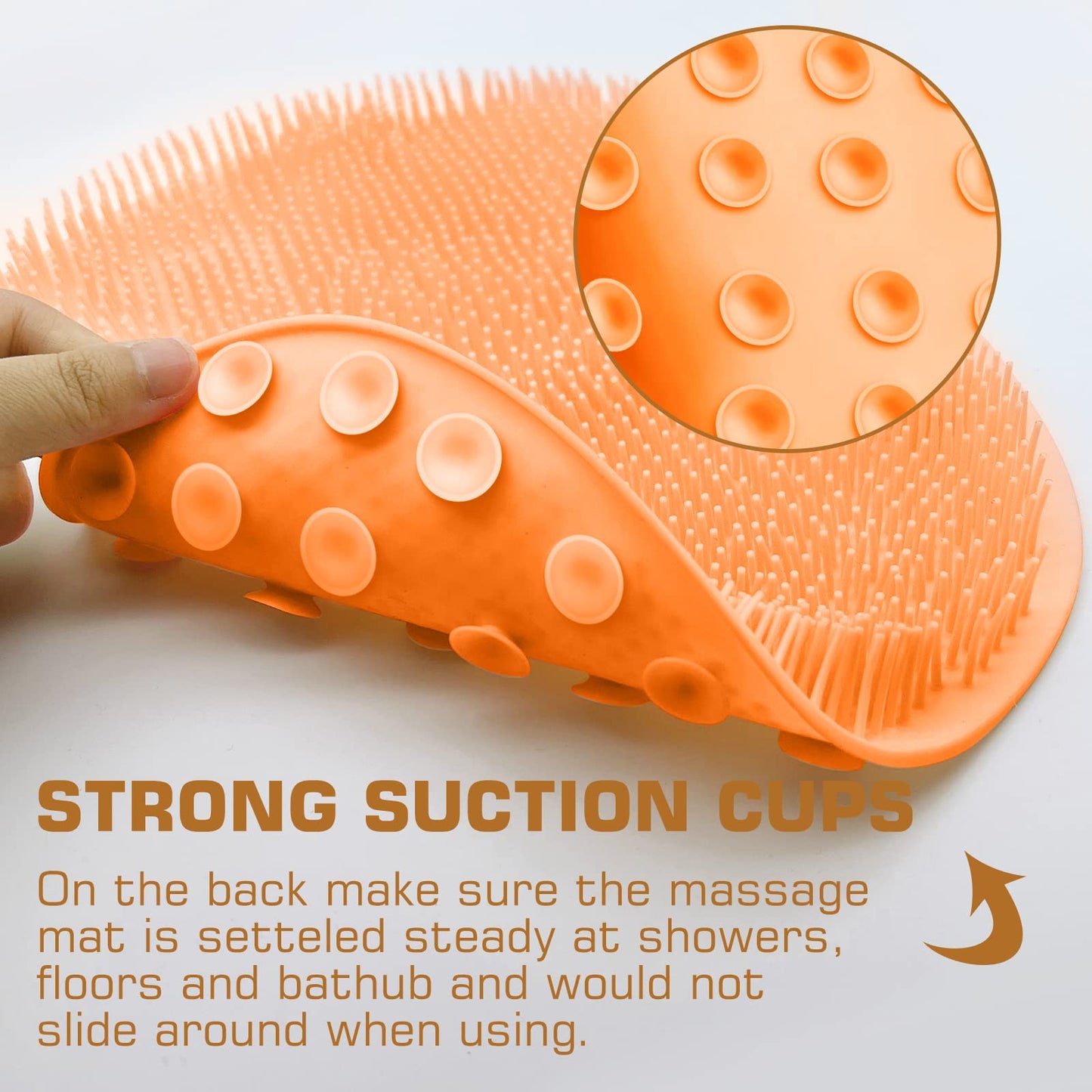 Shower Foot Scrubber Mat Back Washer Back Exfoliating Bath Wash Pad Wall Mounted Slip Suction Cups Foot Scrubber for Use in Shower Cups Foot Cleaner Beauty & Personal Care SZZYXD