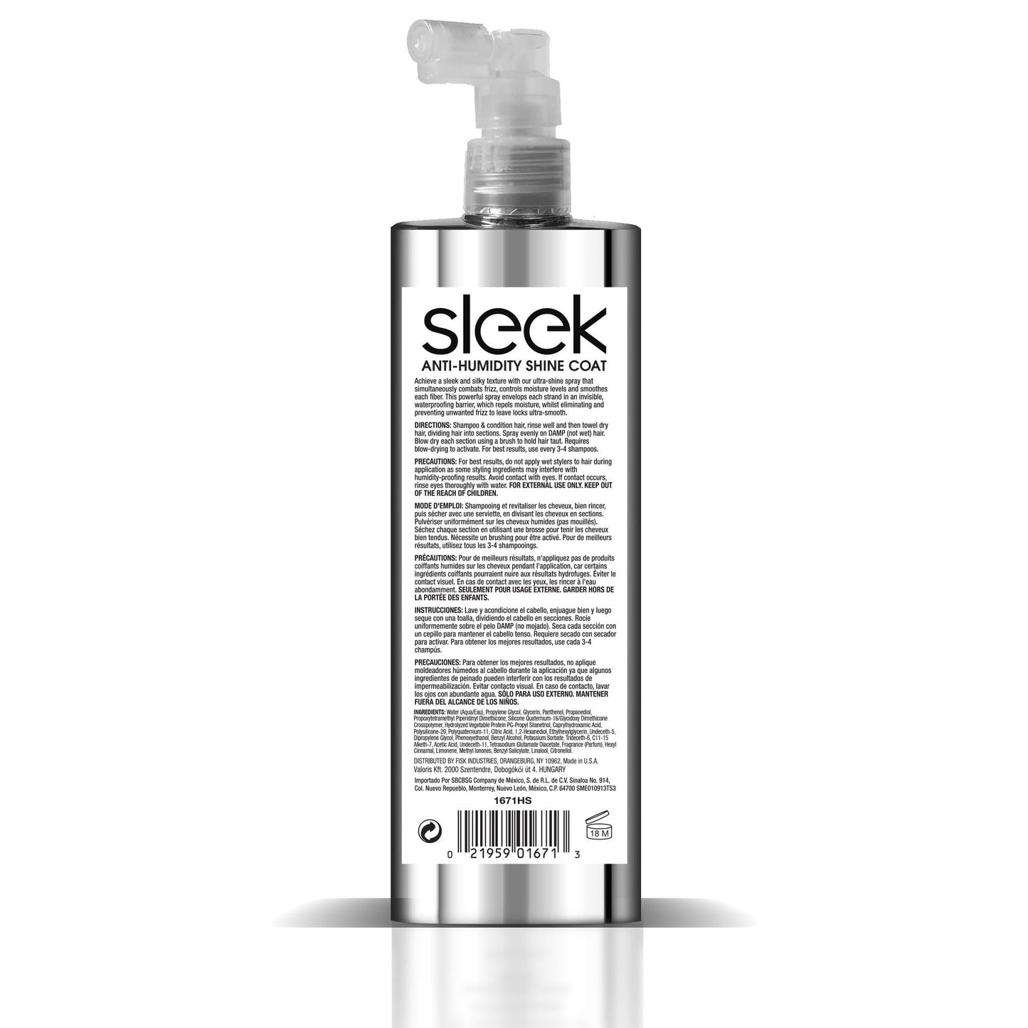 Hair Chemist SLEEK Anti Humidity Shine Coat 8 oz. (Pack of 2) Beauty & Personal Care Hair Chemist