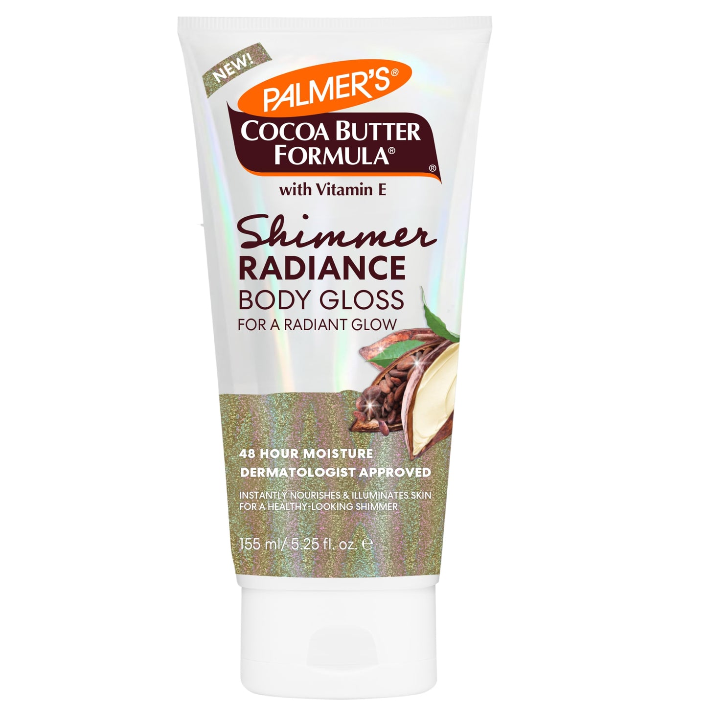 Palmer's Cocoa Butter Formula Shimmer Body Lotion with Vitamin E, 5.25 Fl Oz, Radiance Body Gloss, Help Blur Veins, Cellulite, Marks, 48 Hour Moisture Beauty & Personal Care Palmer's