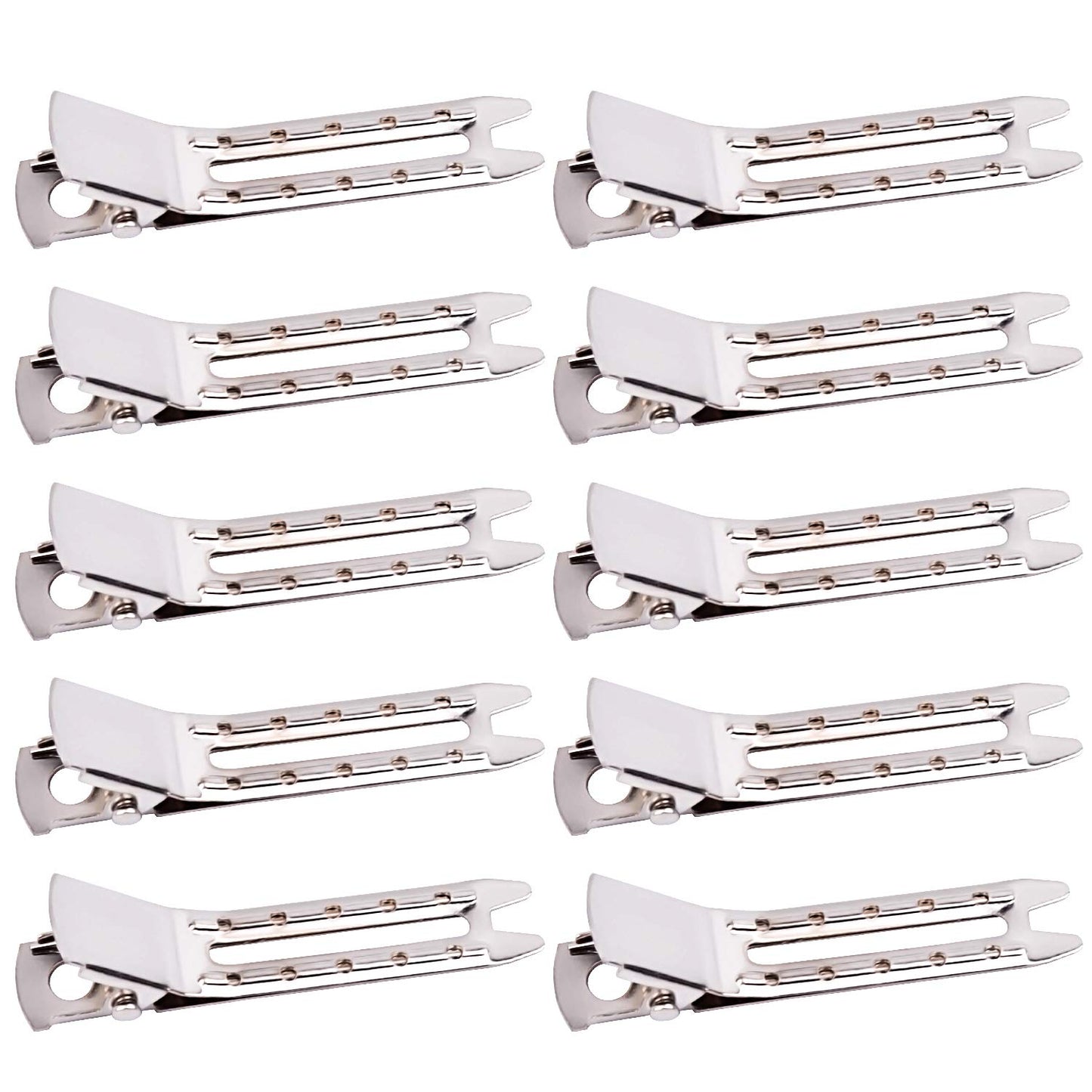 Jdesun 50pcs 1.8“ Silver Metal Hairdressing Double Prong Pin Curl Setting Section Hair Clips Alligator Clips with Holes for Hair Extension Beauty & Personal Care Jdesun