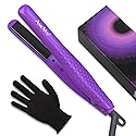 AmoVee Mini Flat Iron, 0.7 Inch Mini Hair Straightener, Small Flat Iron for Short Hair,Curls Bangs, Dual Voltage Travel Hair Straightener?Purple? Beauty & Personal Care AmoVee