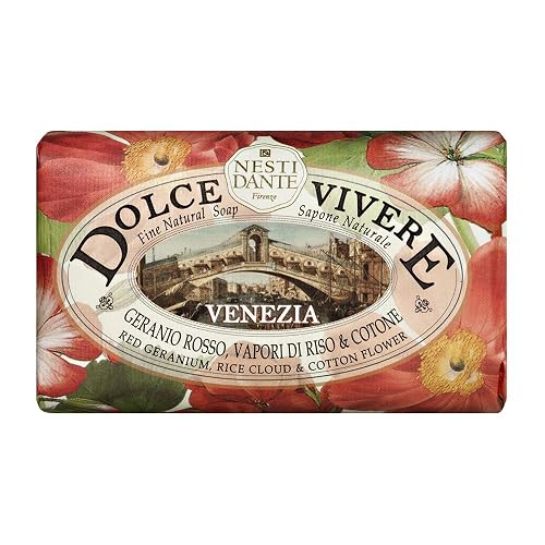 Nesti Dante Dolce vivere italian triple-milled bar soap, venezia - red geranium, 250 Grams Beauty & Personal Care Nesti Dante