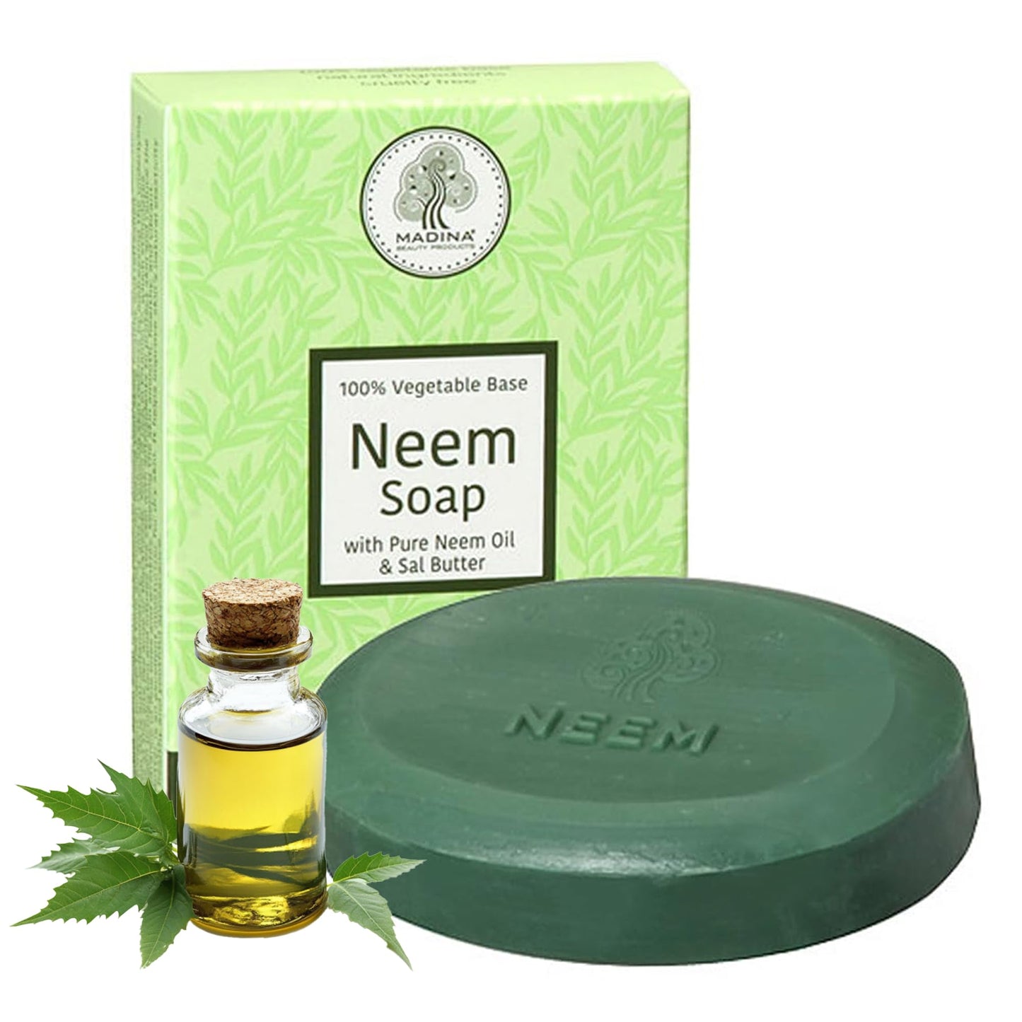 Madina Neem Advance Soap Bar - Deep Cleansing, Purifying, Moisturizing, Vegetable-Based, Halal & RSPO Certified, Gentle Cleanser for Face & Body, 6 Beauty & Personal Care Madina