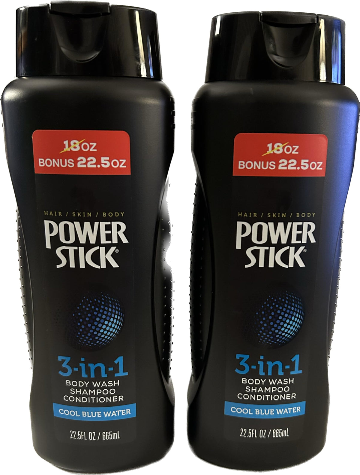 PowerStick 3 in 1 Shampoo + Conditioner + Body Wash (2 EA 22.5 Oz)