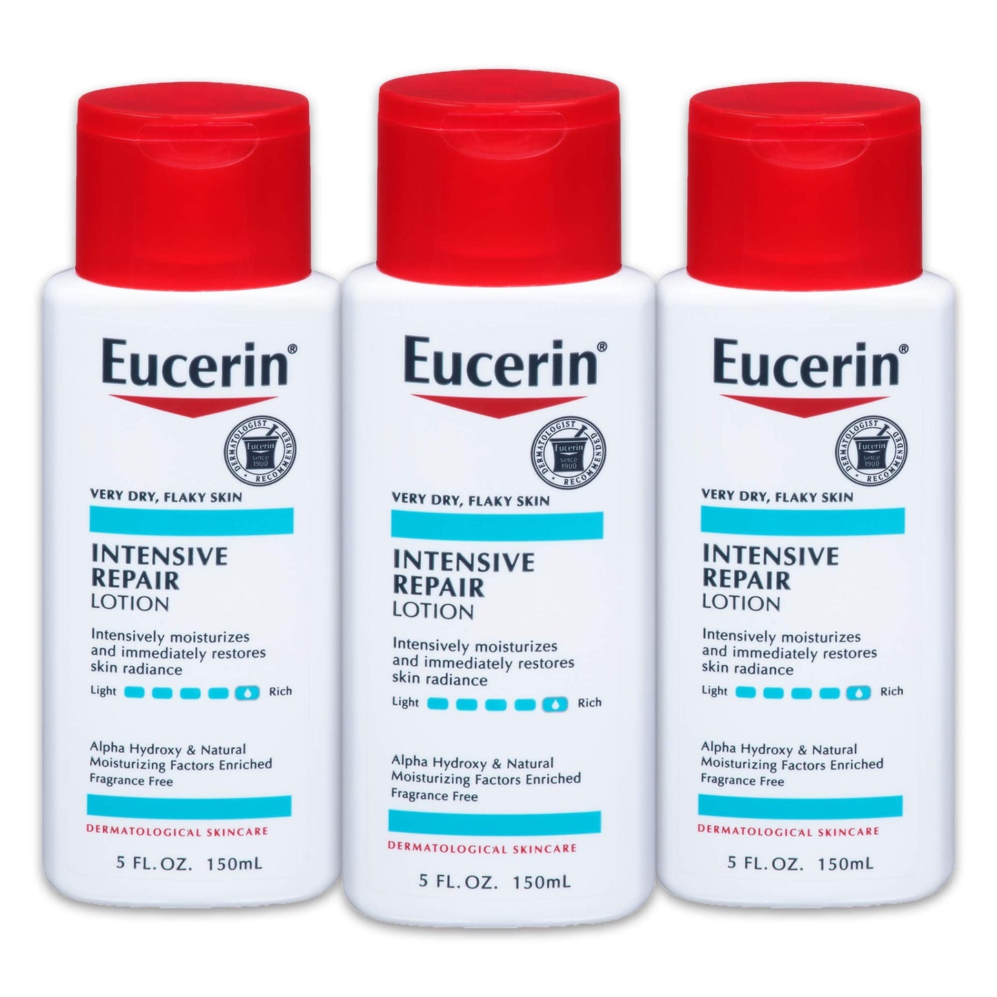 Eucerin Intensive Repair Lotion - Rich Lotion for Very Dry, Flaky Skin - 5 fl. oz. Bottle (Pack of 3) Beauty & Personal Care Eucerin