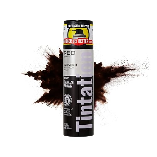 RED by Kiss Tintation Temporary Hair Color Spray, Extra Large Size, Instant Gray Root Cover Up, Water-Resistant, Smudge-Proof, Hairline & Barber Beauty & Personal Care Red by Kiss