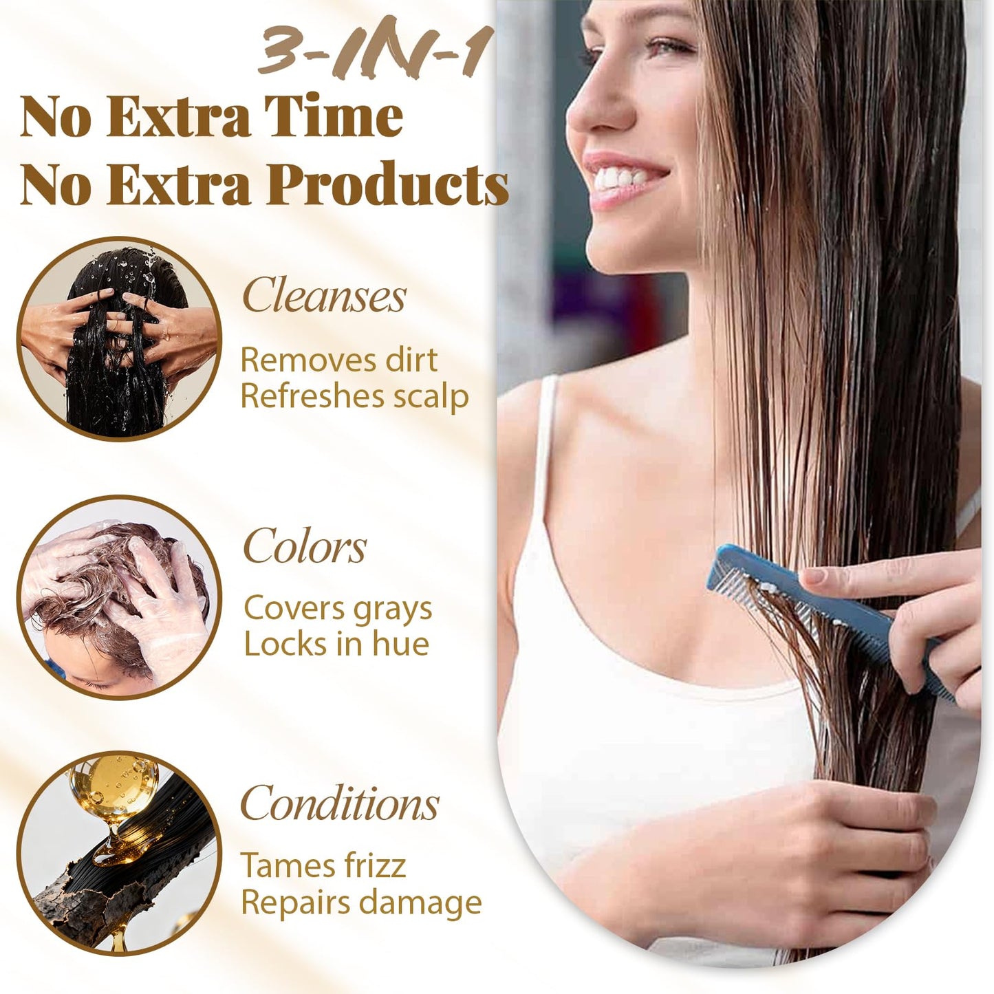 Dark Wine Red Hair Dye Shampoo 3 in 1 for Gray Hair, Instant & Long-lasting Natural Hair Color Shampoo for Women & Men, Root Touch Up, Champu para Beauty and Personal Care iemokoda