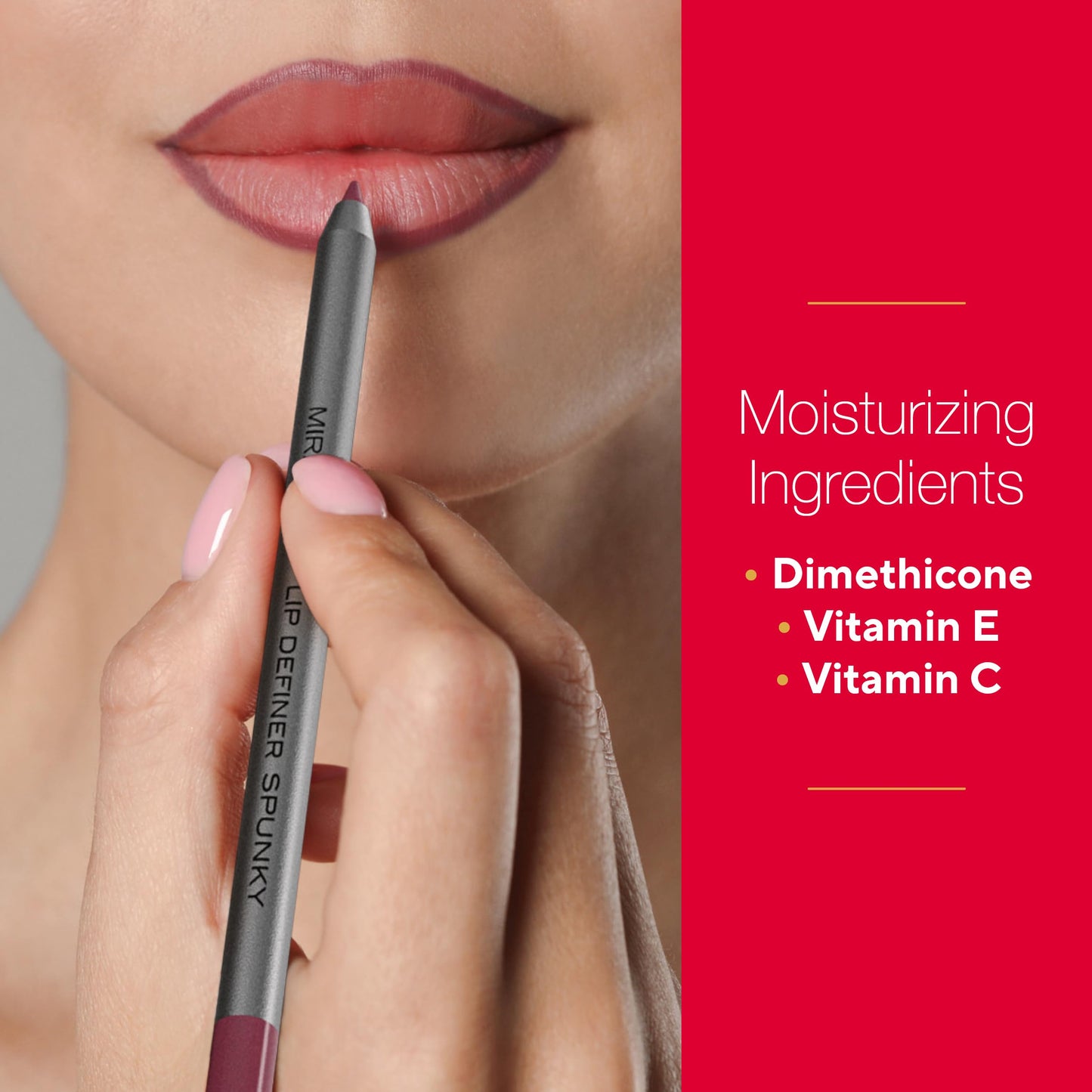 Mirabella Line & Define Lip Definer Lip Pencil, Smoothing & Moisturizing Retractable Lip Liner with Long-Lasting & Ultra-Creamy Formula, Antioxidants Beauty & Personal Care Mirabella
