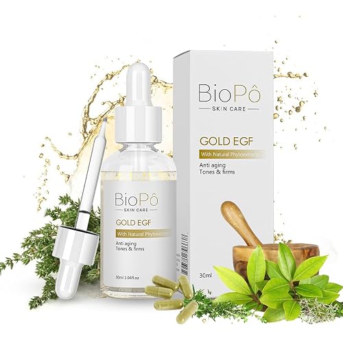 Gold EGF - Anti-Wrinkle Face Treatment for Firming Skin Texture, Promotes Cell Regeneration & Nourishment, 30 ml - Made in USA Beauty & Personal Care BioPo