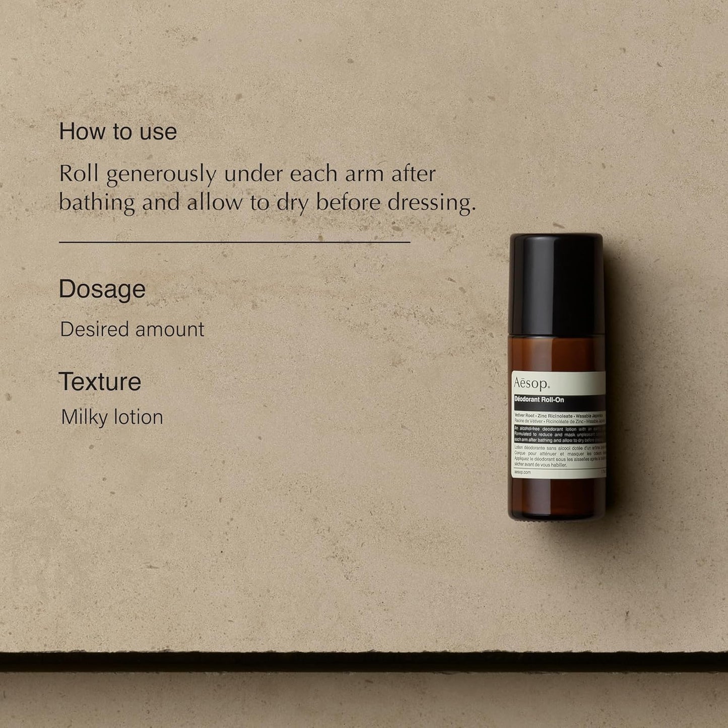 Aesop Aluminum Free Roll On Deodorant for Women & Men - Vetiver, Zinc, and Tea Tree to Reduce Odor and Bacteria - Alcohol-Free for Sensitive Skin Beauty and Personal Care Aesop