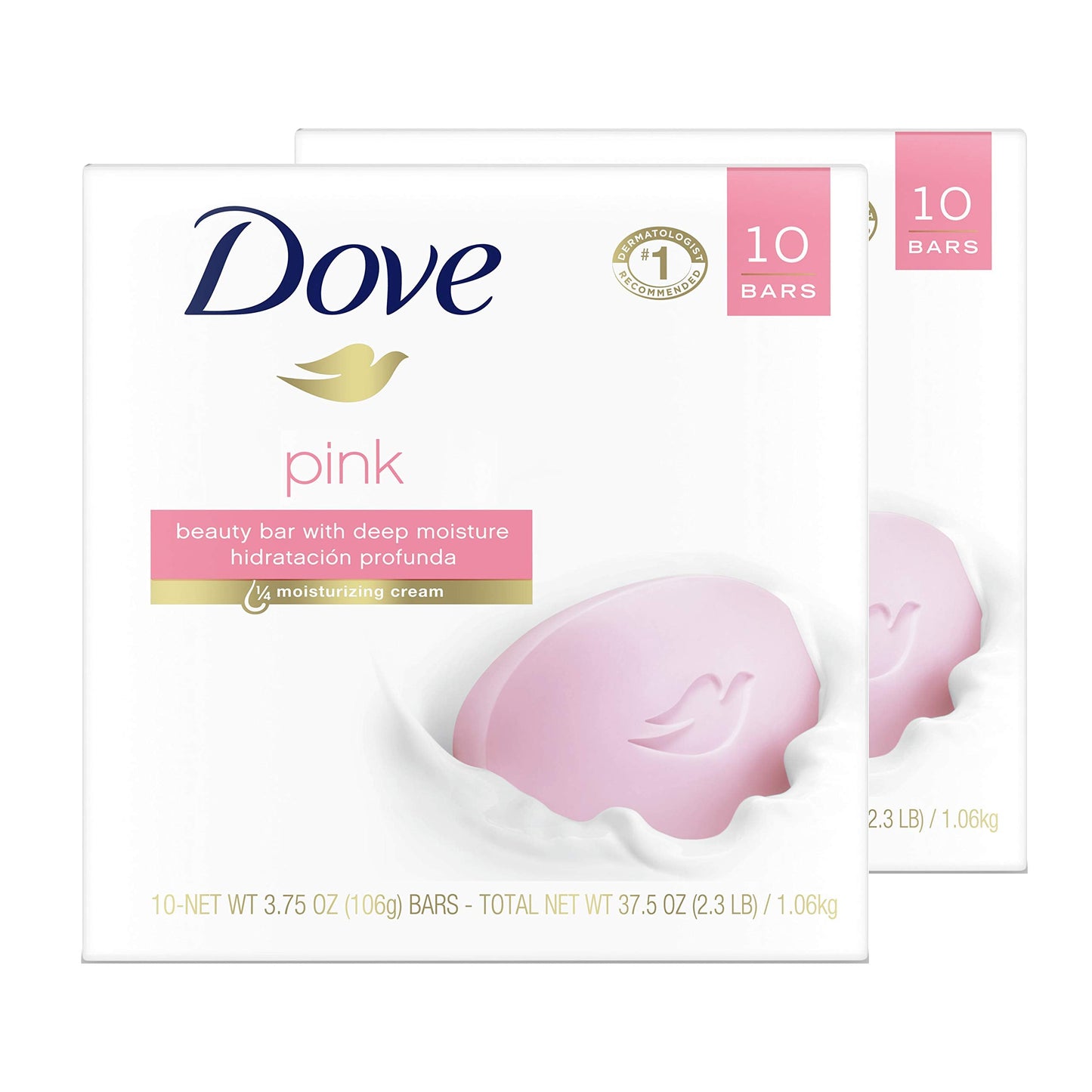 Dove Beauty Bar For Softer Skin Pink More Moisturizing Than Bar Soap 3.75 oz 20 Bars Beauty & Personal Care Dove