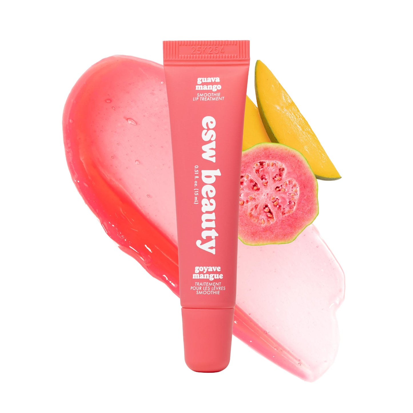 ESW Beauty Guava Mango Smoothie Lip Treatment - Light Pink Tint with Shea Butter, Peptides, Guava & Mango for Advanced Smoothing & Collagen Boost Beauty & Personal Care ESW Beauty