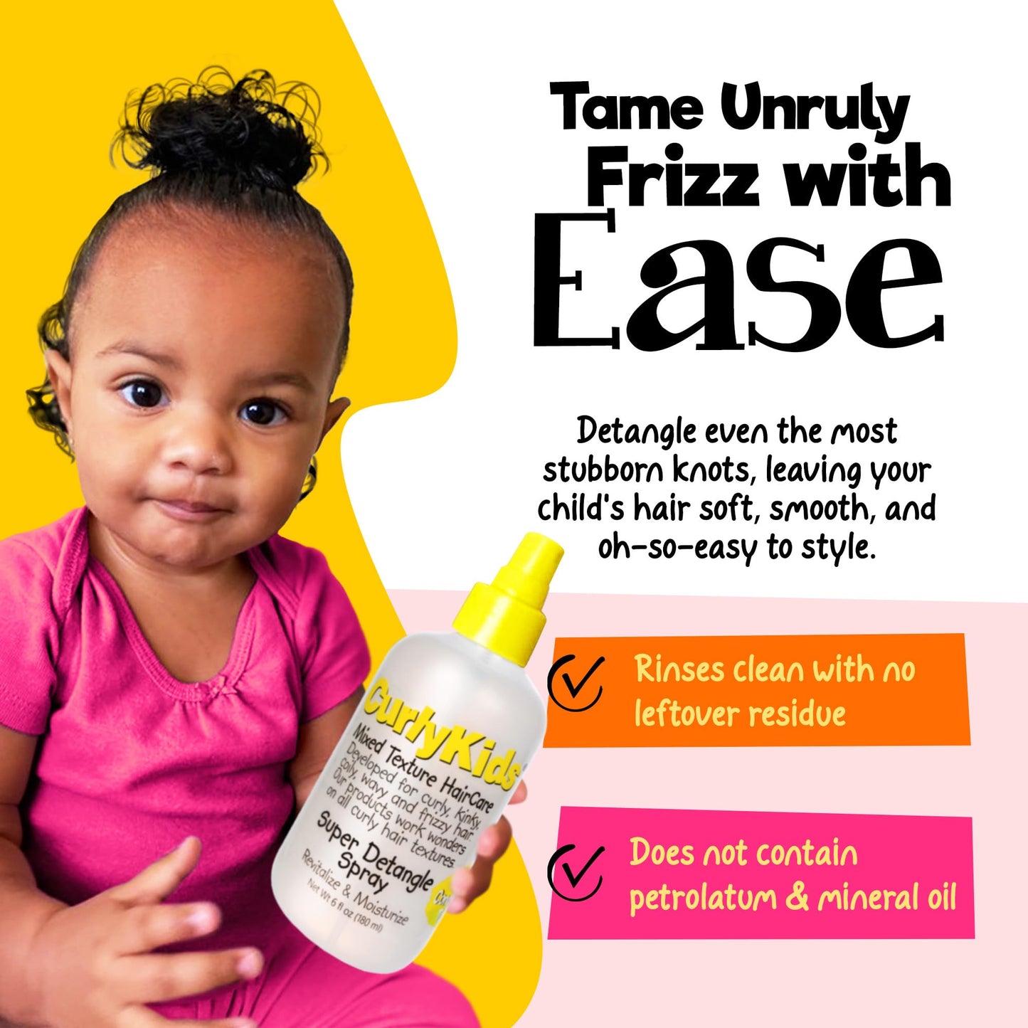 CurlyKids Super Detangling Spray | Frizz Control Hair Detangler Spray for Kids, Hair Care for Kinky, Wavy & Curly Hair, Sulfate & Paraben Free, 3 Pack Beauty & Personal Care CurlyKids