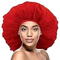 DONNA Argan & Black Castor Treatment Caps Day & Night Cap Sleep Cap Hair Sleep Shower Cap Bonnet satin Bonnet for Sleeping Hat Super Jumbo Red Beauty & Personal Care DONNA