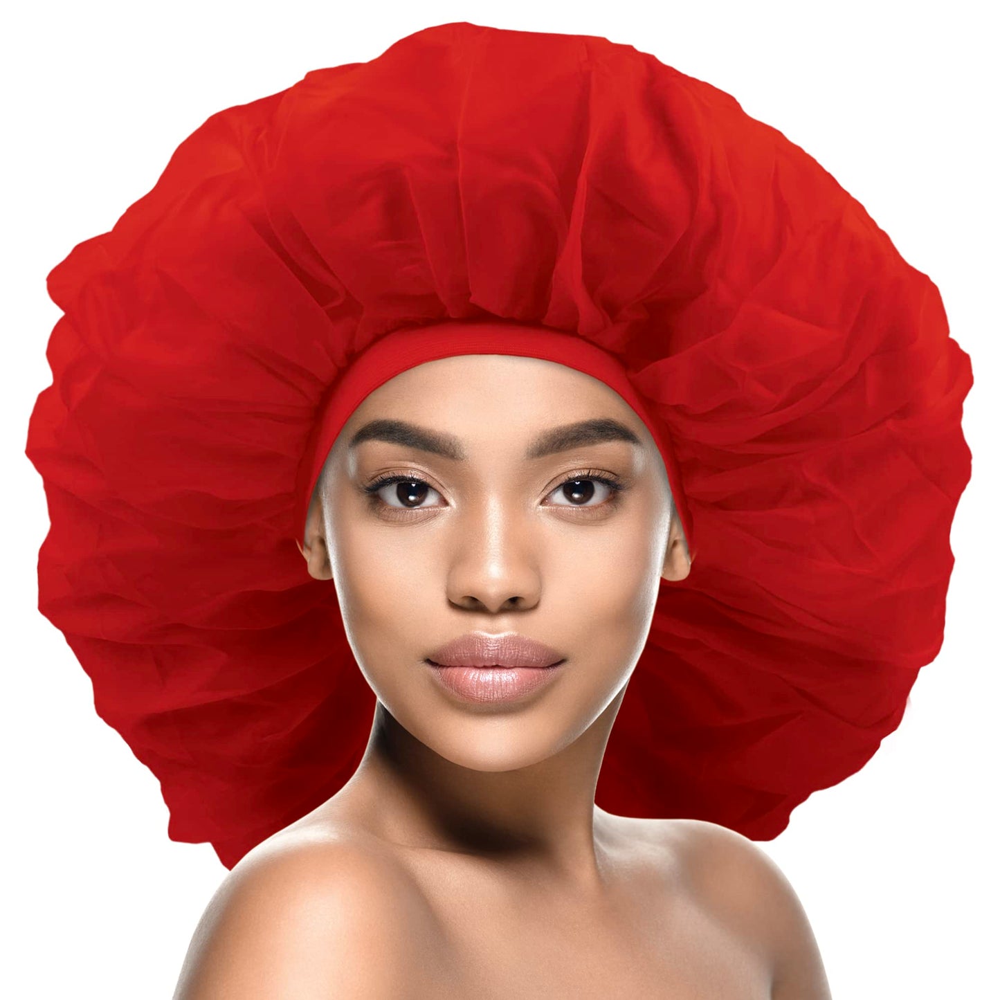 DONNA Argan & Black Castor Treatment Caps Day & Night Cap Sleep Cap Hair Sleep Shower Cap Bonnet satin Bonnet for Sleeping Hat Super Jumbo Red Beauty & Personal Care DONNA