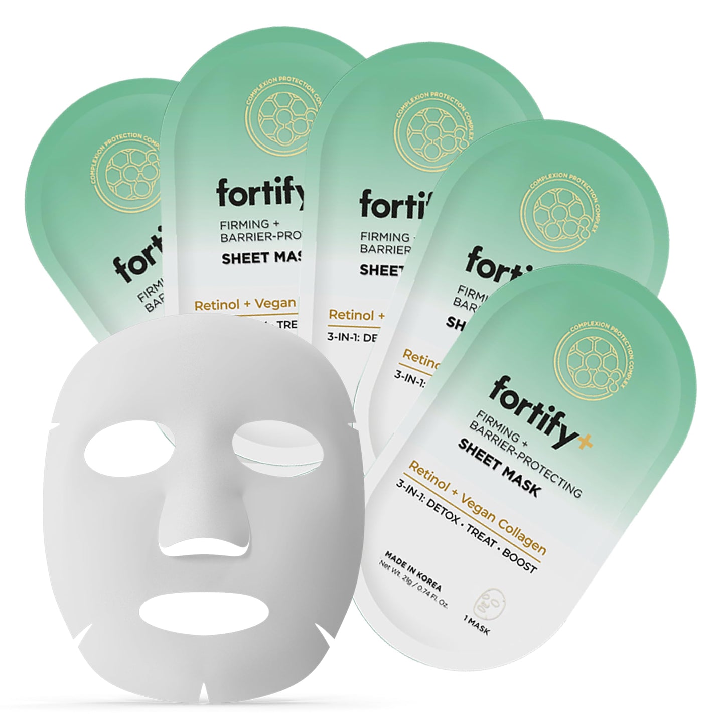 Fortify Skincare Retinol & Collagen Face Mask - 3-in-1: Detox, Treat, Boost - Hydrating, Firming, Anti-Aging - Dermatologist Tested Korean Skin Care Beauty & Personal Care Fortify Skincare