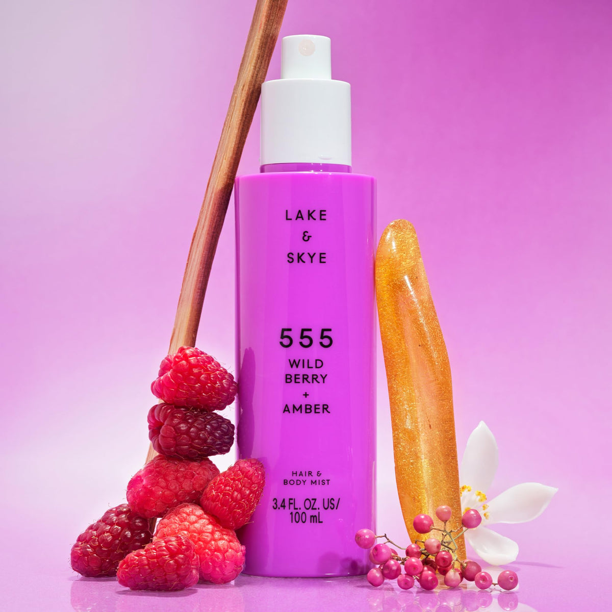 Lake & Skye 555 Wild Berry + Amber Hair & Body Mist - 3.4 oz (100mL)