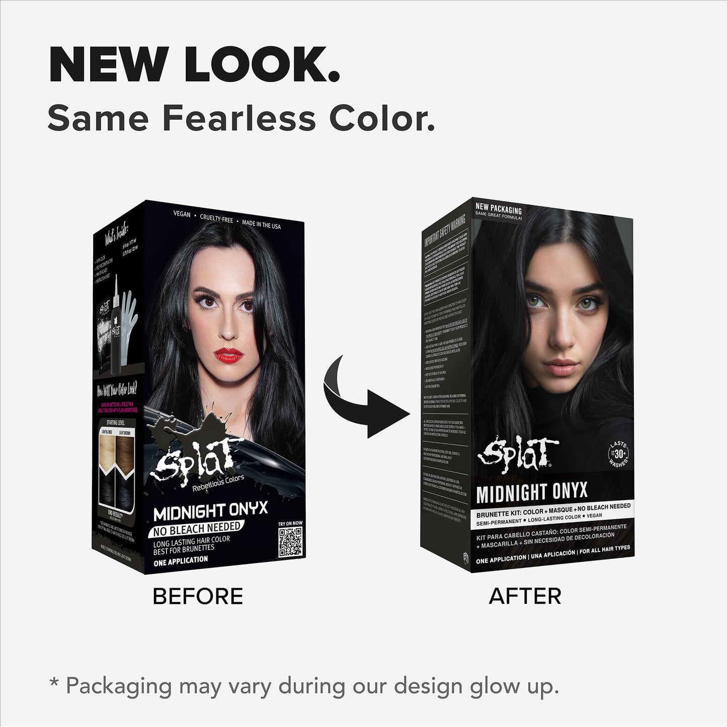 Splat Midnight Onyx Semi Permanent Hair Dye Kit, 1 Application, Includes Deep Reconstructor Conditioner, Lasts 30 Washes, No Bleach Required, Vegan Beauty & Personal Care Splat