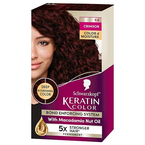 Schwarzkopf Keratin Color Permanent Hair Dye Cream, 5.8 Crimson, 1 Application - Professionally Inspired Hair Color Enriched with Keratin Beauty & Personal Care Schwarzkopf