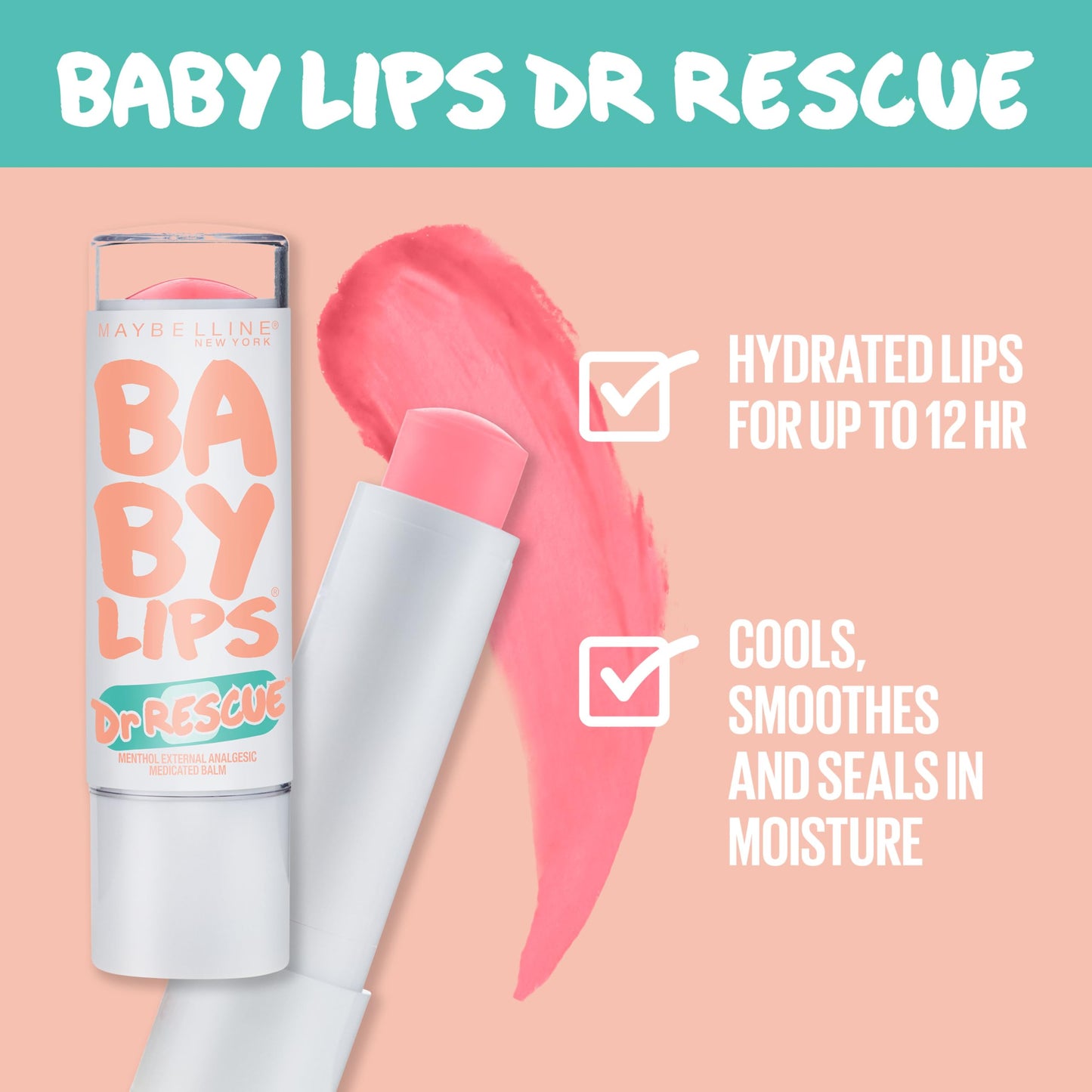 Maybelline New York Baby Lips Dr Rescue Medicated Lip Balm, Coral Crave, 0.15 oz. Beauty & Personal Care MAYBELLINE
