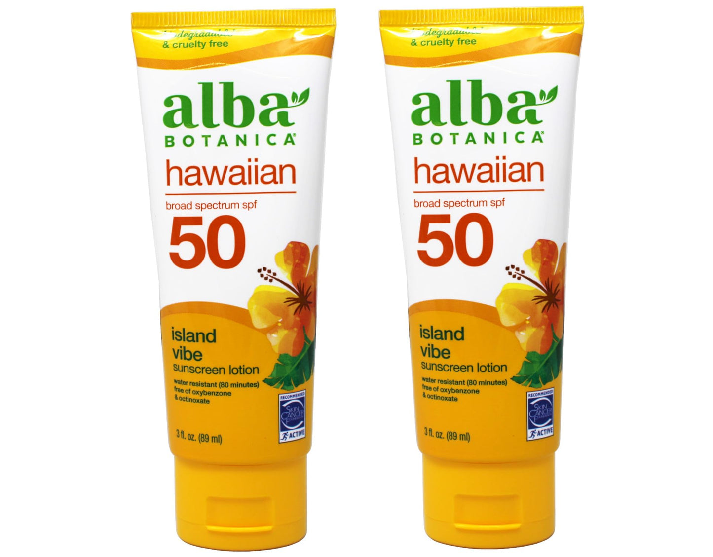 Alba Botanica Hawaiian Island Vibe Sunscreen SPF 50, 3 fl oz (Pack of 2) Beauty & Personal Care Alba Botanica