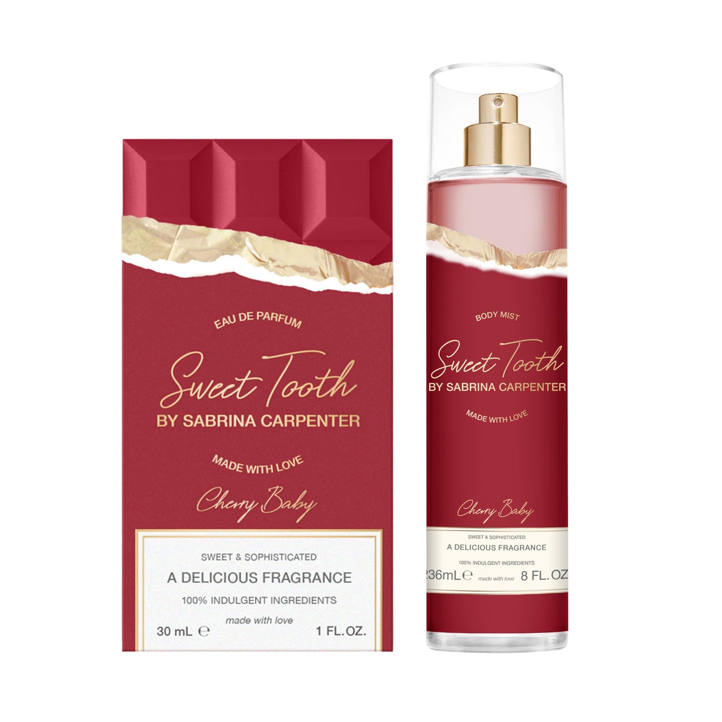 SCENT BEAUTY Sabrina Carpenter Eau de Parfum & Body Spray Bundle - Cherry Baby - 1 fl oz & 8 fl oz Beauty & Personal Care SCENT BEAUTY