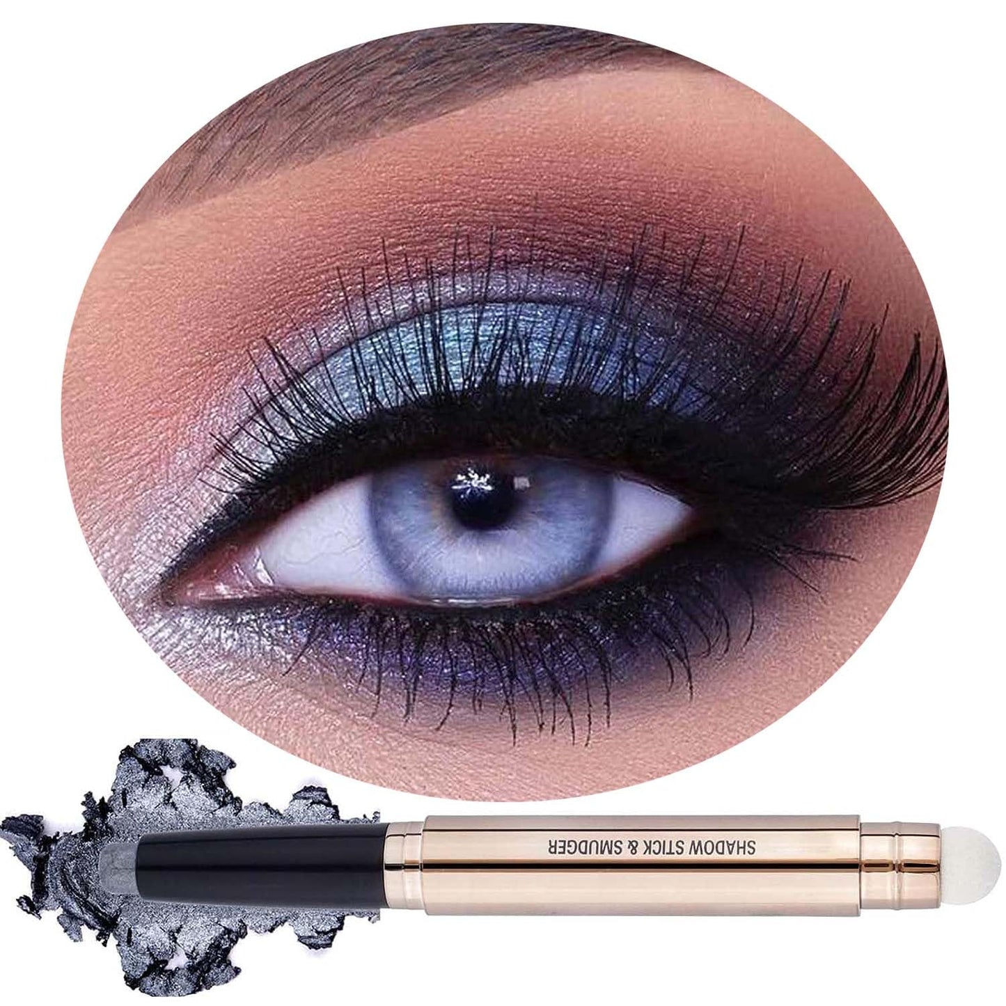 Silver Smokey Grey Gray Eyeshadow Stick, Cream Smooth Single Shimmer Eyeshadow Pencil, Hypoallergenic Waterproof Long Lasting Multi-Dimensional Eye Beauty & Personal Care MAY FOLTREN