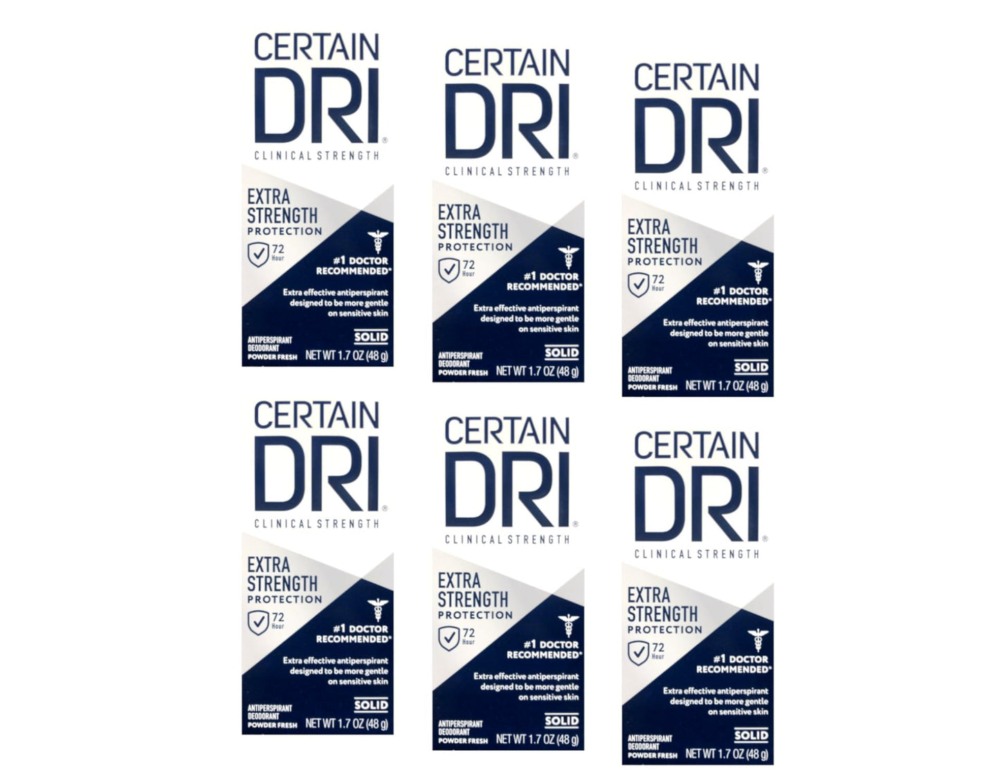 Certain DRI Extra Strength Antiperspirant Deodorant, Powder Fresh Solid 1.7 Oz. (Pack of 6) Beauty and Personal Care Certain Dri