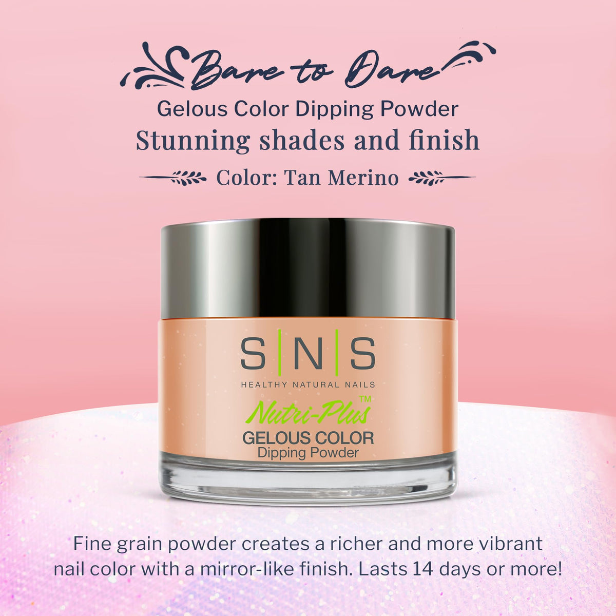SNS Nail Dip Powder, Gelous Color Dipping Powder, Tan Merino