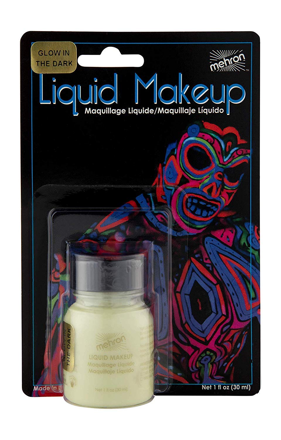 Mehron Makeup Liquid Makeup | Face Paint and Body Paint Perfect for Halloween, Cosplay I Air Brush Compatible (1 oz) (GLOW-IN-THE-DARK) Beauty & Personal Care Mehron