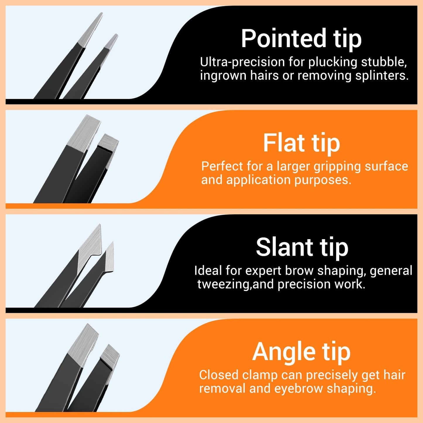 TsMADDTs Tweezers for Men, 8 in 1 Professional Eyebrow Tweezers Kit with Eyebrow Trimmer & Scissors, Razor, Brush, Skin Care Tools Beauty and Personal Care TsMADDTs