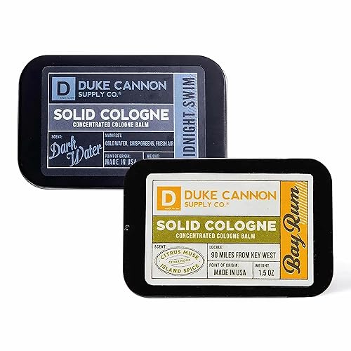 Duke Cannon Supply Co. Solid Cologne - Bay Rum + Midnight Swim - Solid Cologne for Men Beauty & Personal Care Duke Cannon Supply Co.