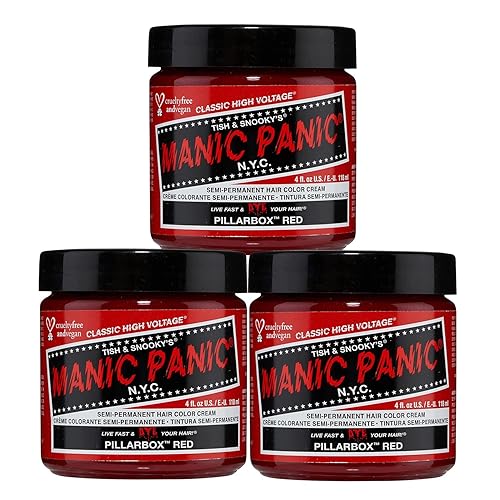 MANIC PANIC Classic Pillarbox Red Semi Permanent Hair Color - True Red Hair Dye for Women & Men That Lasts 4-6 Weeks - Vegan, Ammonia & Cruelty-Free Beauty & Personal Care MANIC PANIC