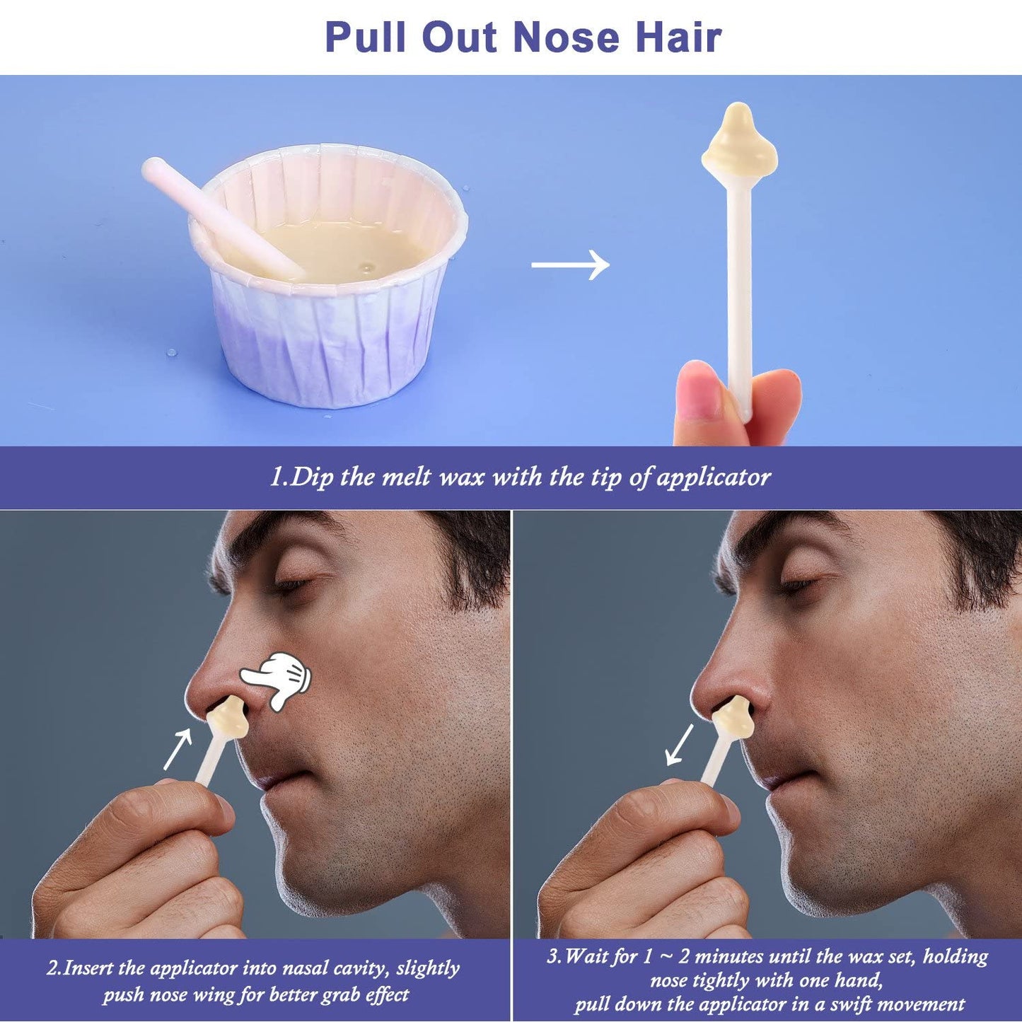 Nose Wax Kit, Nose Hair Wax Kit with 20 Applicators, Quick & Painless Nose Waxing Kit for Men and Women, Nose Hair Remover Kits Used 10 Times Usage Beauty and Personal Care Charmonic