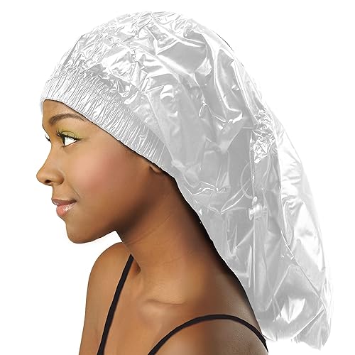 Shower Cap for Women Donna Shower Caps for Women Reusable Waterproof Travel Accessories for Women Spa Braid WHITE Beauty & Personal Care DONNA