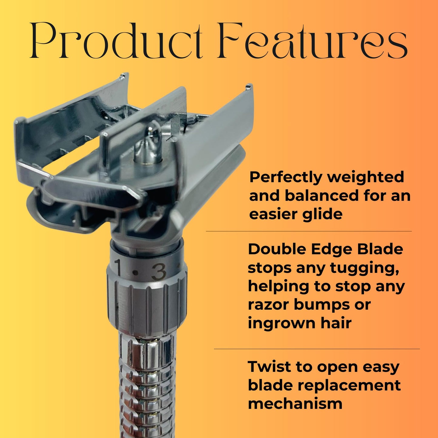 G.B.S Men's Heavy Duty Long Handle Adjustable Double Edge Safety Razor Stainless Steel Construction, Ergonomic Handle, Comes with Free 10 Blade Beauty and Personal Care G.B.S