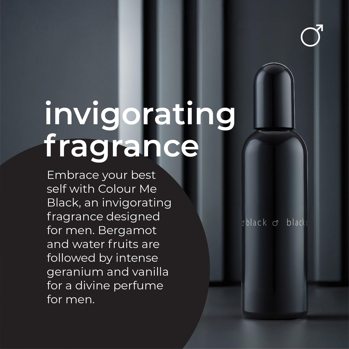 COLOUR ME Milton-Lloyd Black Homme - Eau de Parfum - Long Lasting Perfume for Men - Vanilla, Sandalwood Cologne for Men - Woody Men's Cologne - 3 oz. Beauty & Personal Care COLOUR ME