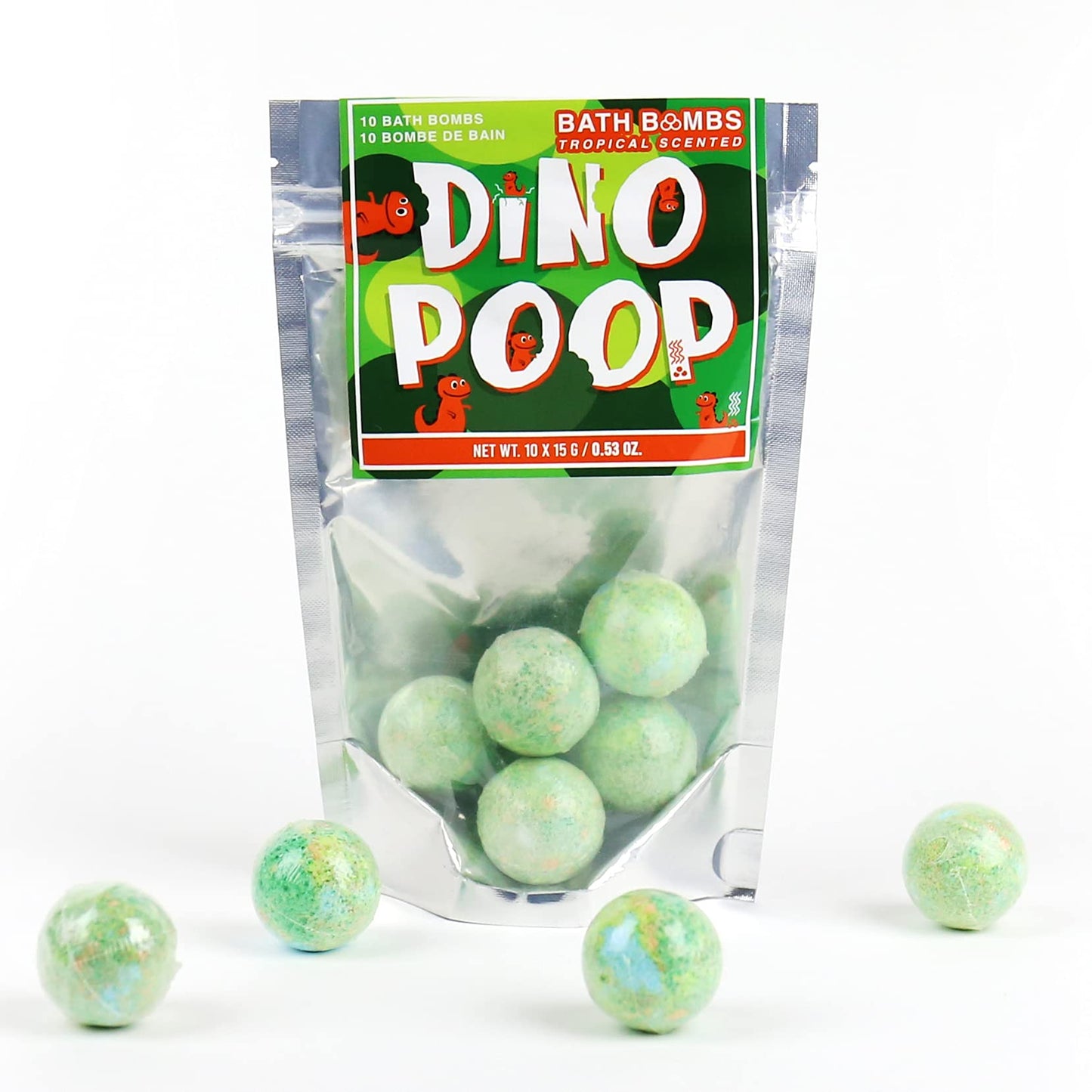 Gift Republic Dino Dinosaur Poop Bath Bombs 10-Pack Tropical Scent 150 Gram Beauty and Personal Care Gift Republic
