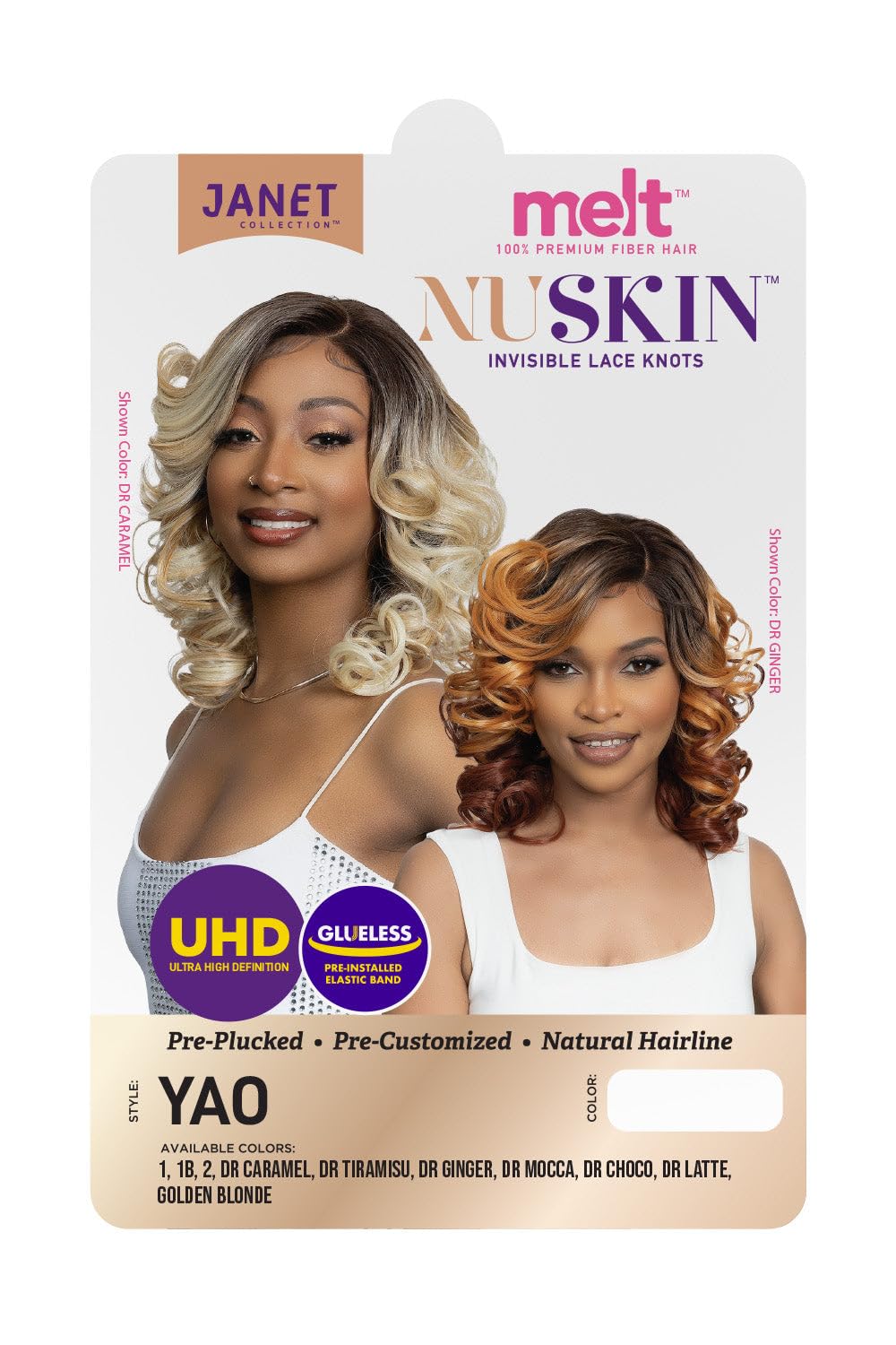Janet Collection melt NUSKIN Invisible Lace Knots YAO Wig - UHD Deep Part, Pre-Plucked Hairline, Baby Hairs, Transparent Swiss Lace Front Wig,