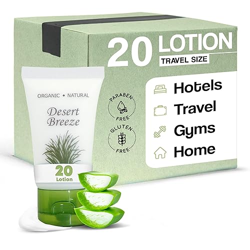 Travel Size Hotel Lotion 20 Count 1 oz Bottles Guest Amenities for Vacation Rentals and Short Term Rentals Paraben Free Green Tea & Lemongrass Scent Beauty & Personal Care Desert Breeze