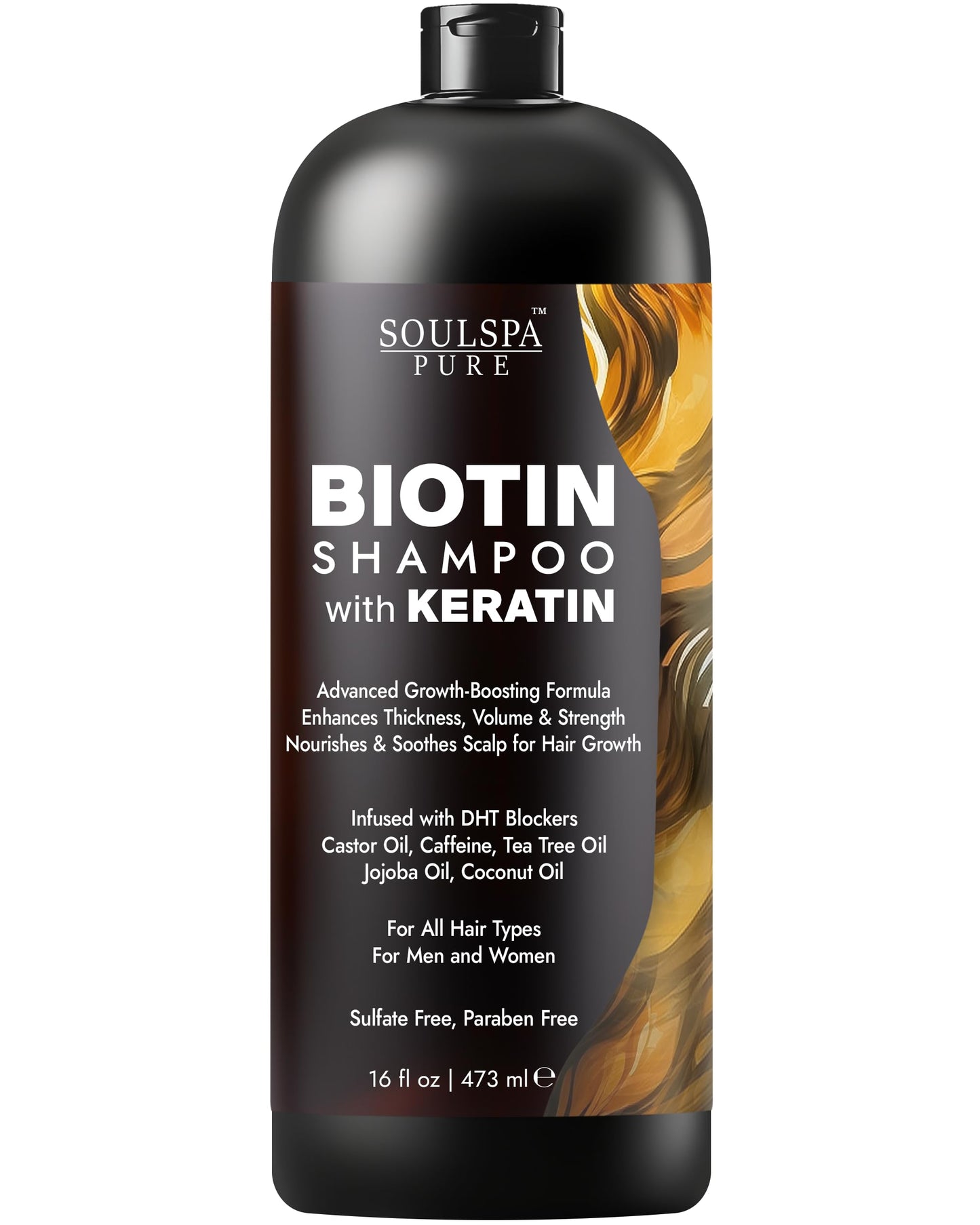 SOULSPA PURE Biotin Shampoo with Keratin - Advanced Anti-Thinning, Hair Growth & Repair Formula - Soothes Scalp, with Tea Tree Oil & DHT Blockers Beauty & Personal Care SOULSPA PURE