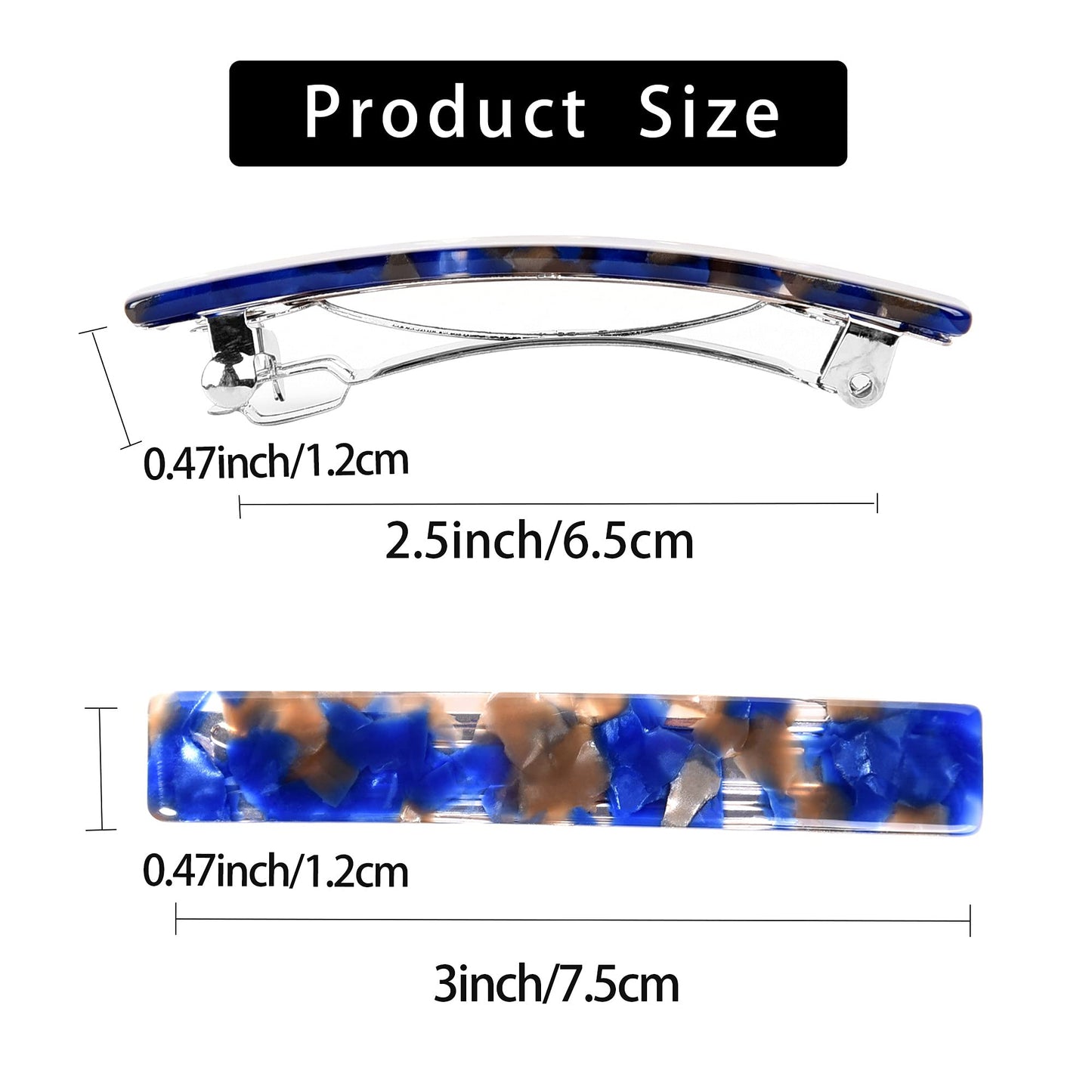 Fsmiling Hair Barrettes for Women French Hair Barrette Clip Small Acetate Hair Clips Barrette No Slip Hair Accessories 3-Pack Beauty & Personal Care Fsmiling