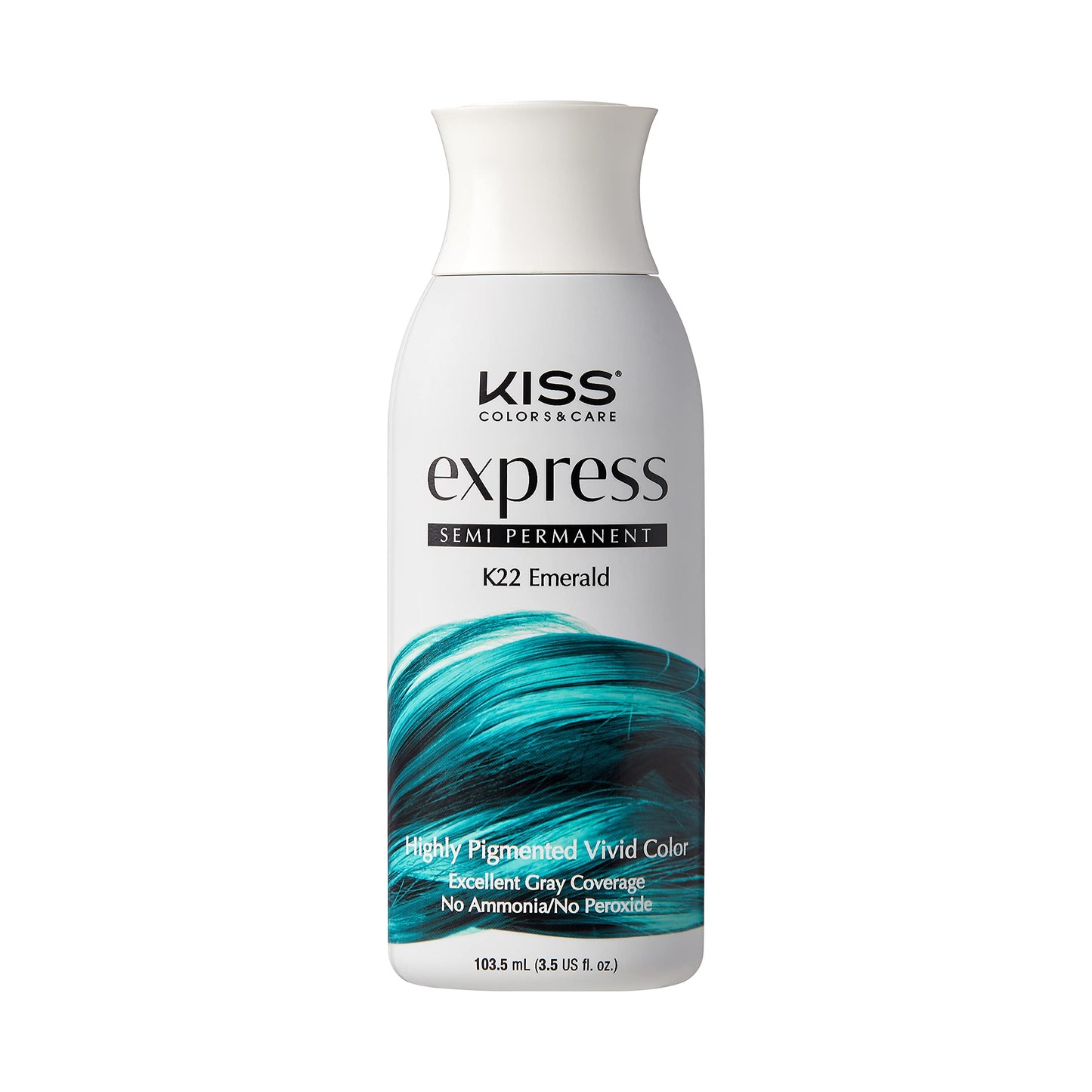 Kiss Express Semi-Permanent Hair Color 100mL (3.5 US fl.oz) (1 Count, Emerald) Beauty & Personal Care KISS