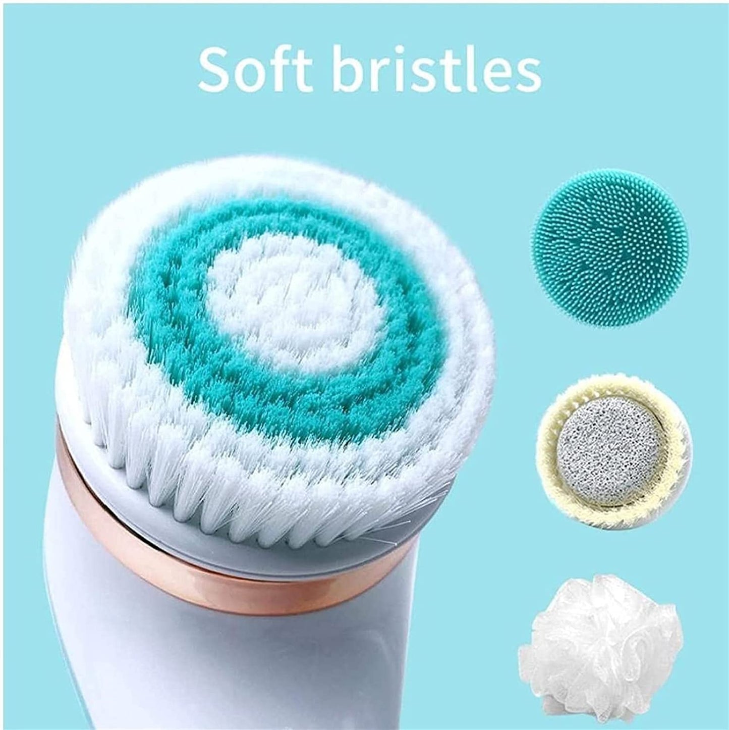 Sxdthy Shower Brush for Body,Electric Shower Brush Rechargeable Rotating Long Handle Back Scrubber Suitable for Wet or Dry Brushing (Color : Blue) Beauty and Personal Care KAnduo
